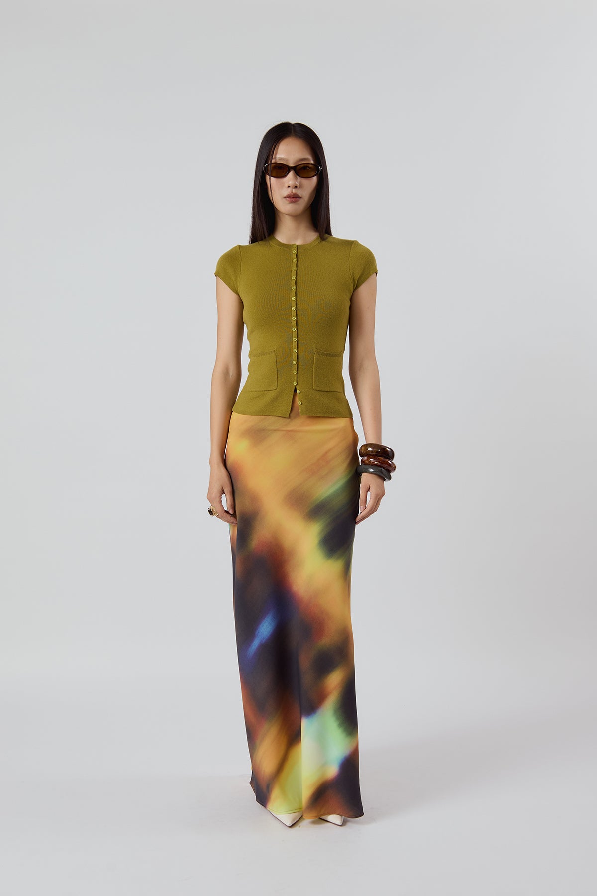 Other Store Solenne Printed Bias-Cut Maxi Skirt