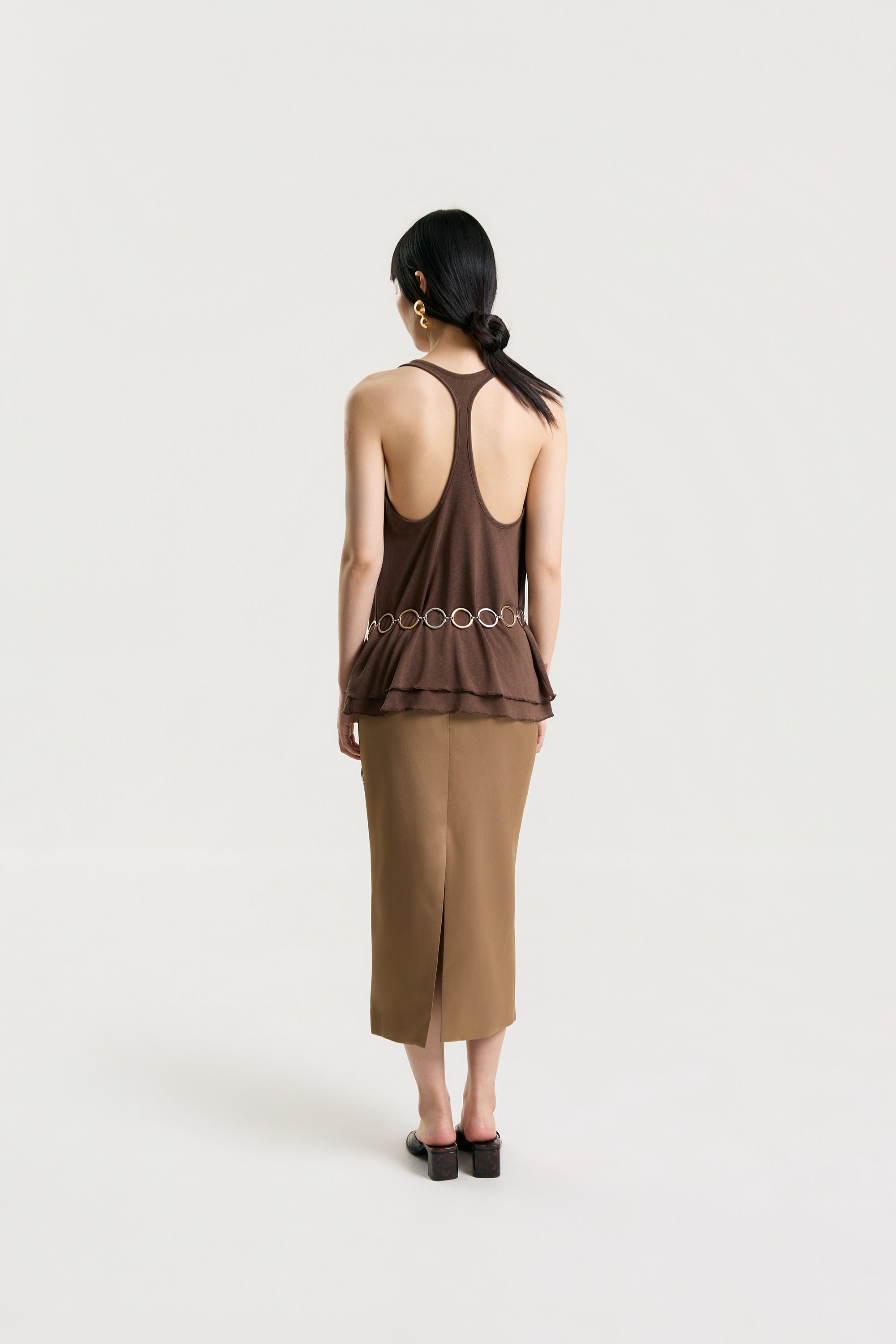OTHER STORE Sora Layered Tank Top in Brown