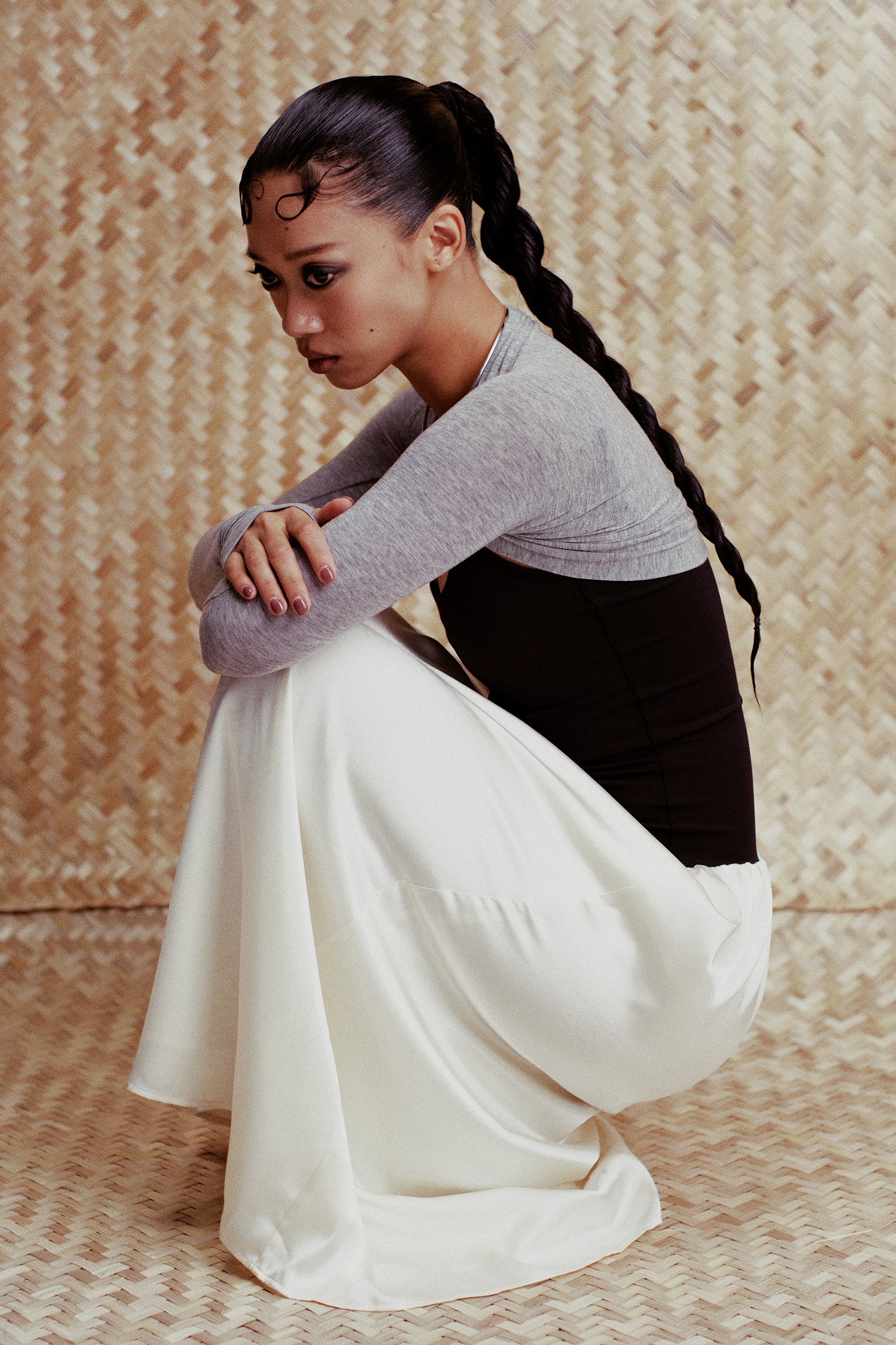 Tessa Cropped Fitted Shrug Top Grey