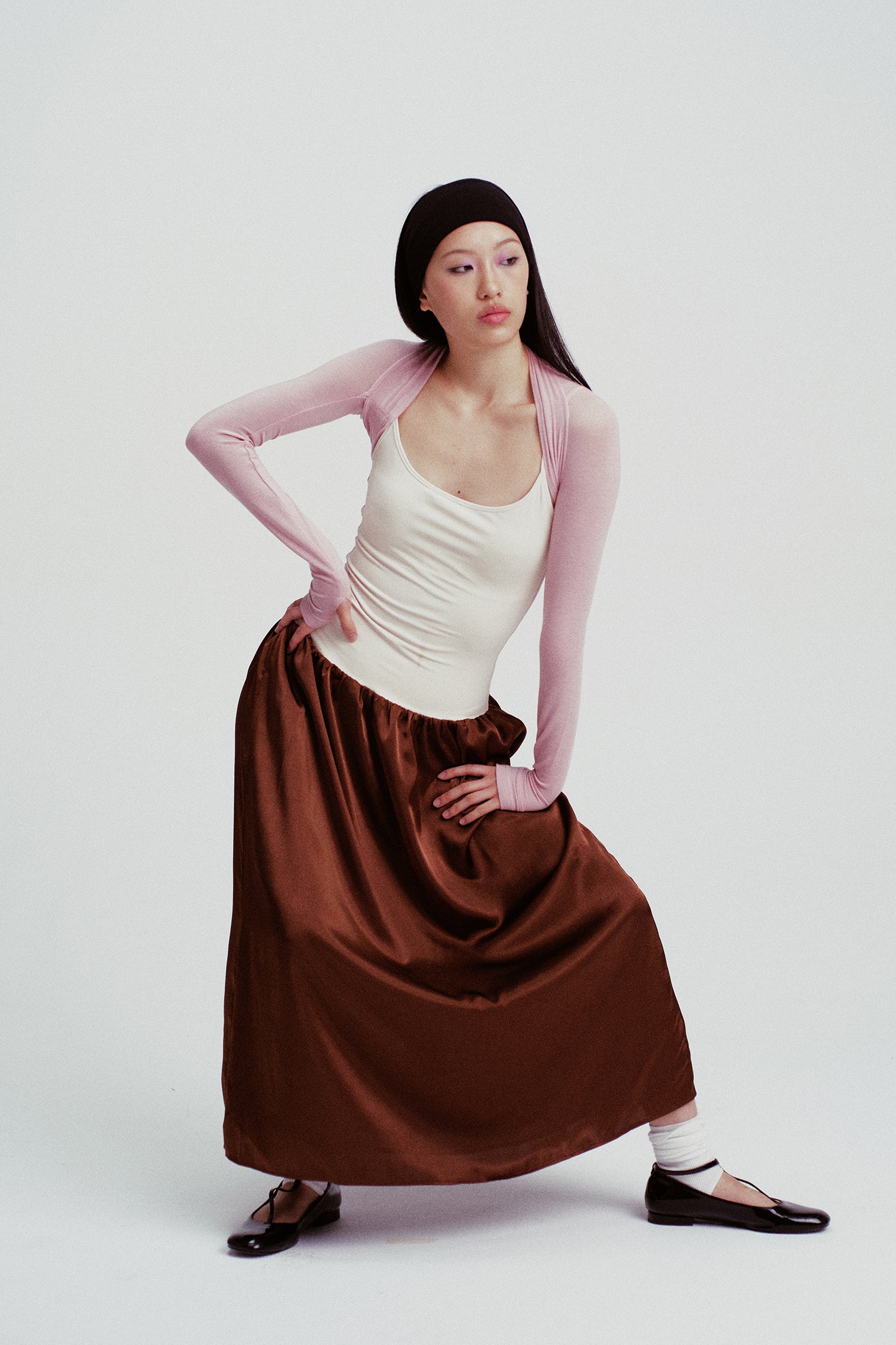 Tessa Cropped Fitted Shrug Top Pink