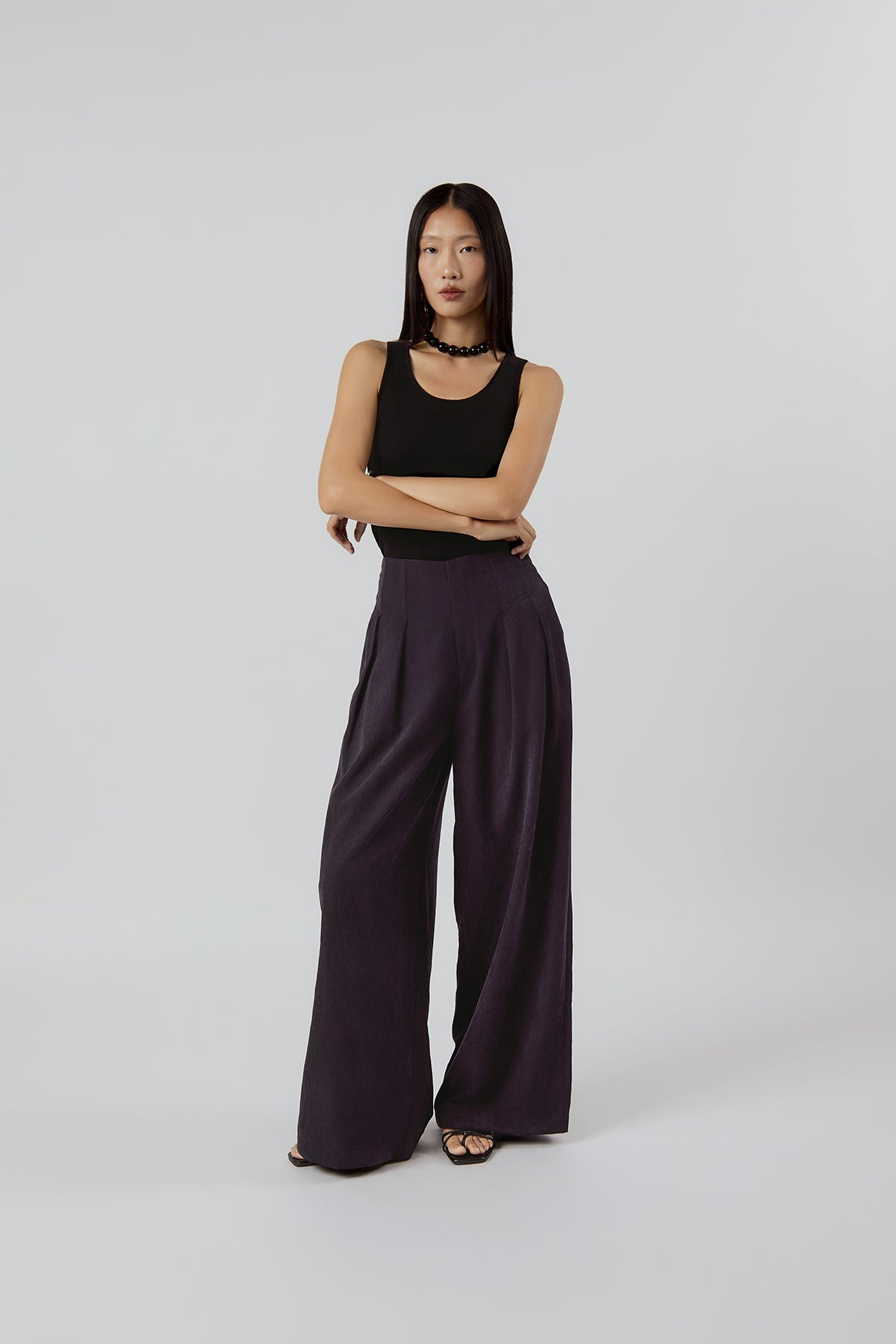 Other Store Vesper Boned Wide-Leg Trousers in Navy