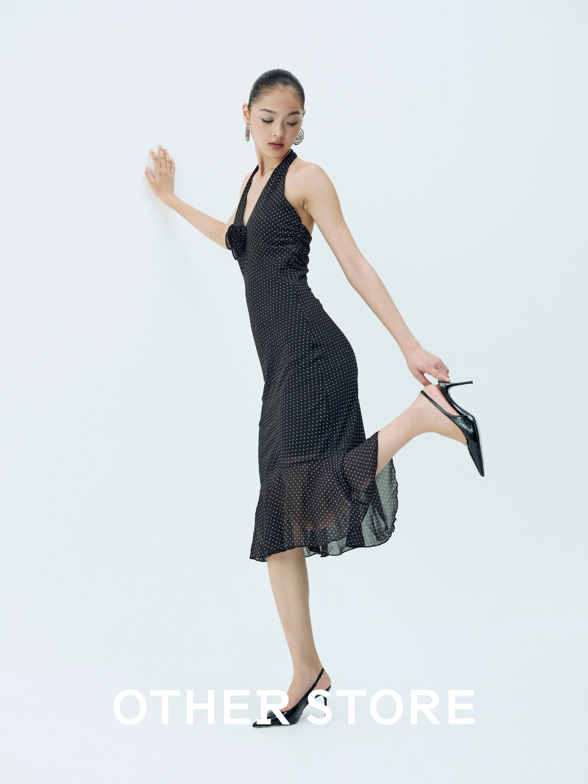 Zoe Halter Dot Dress