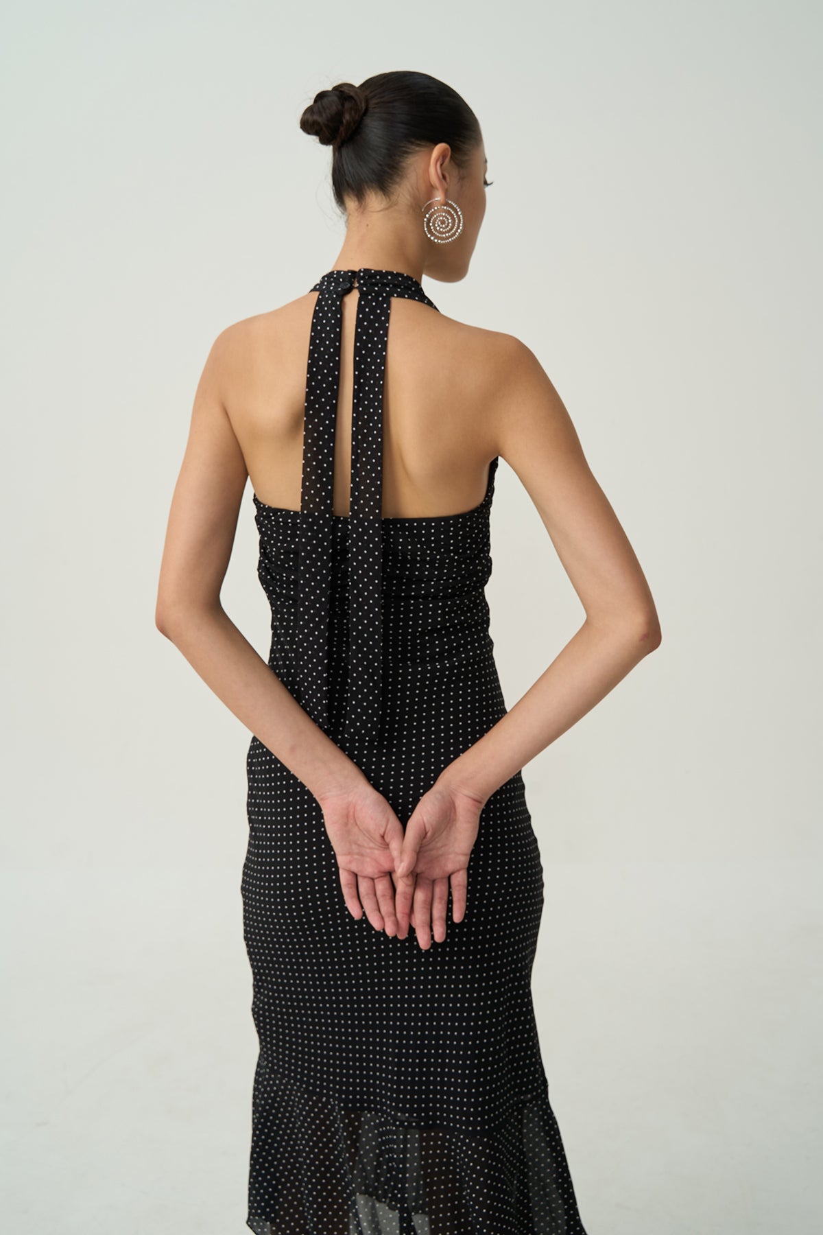 Zoe Halter Dot Dress