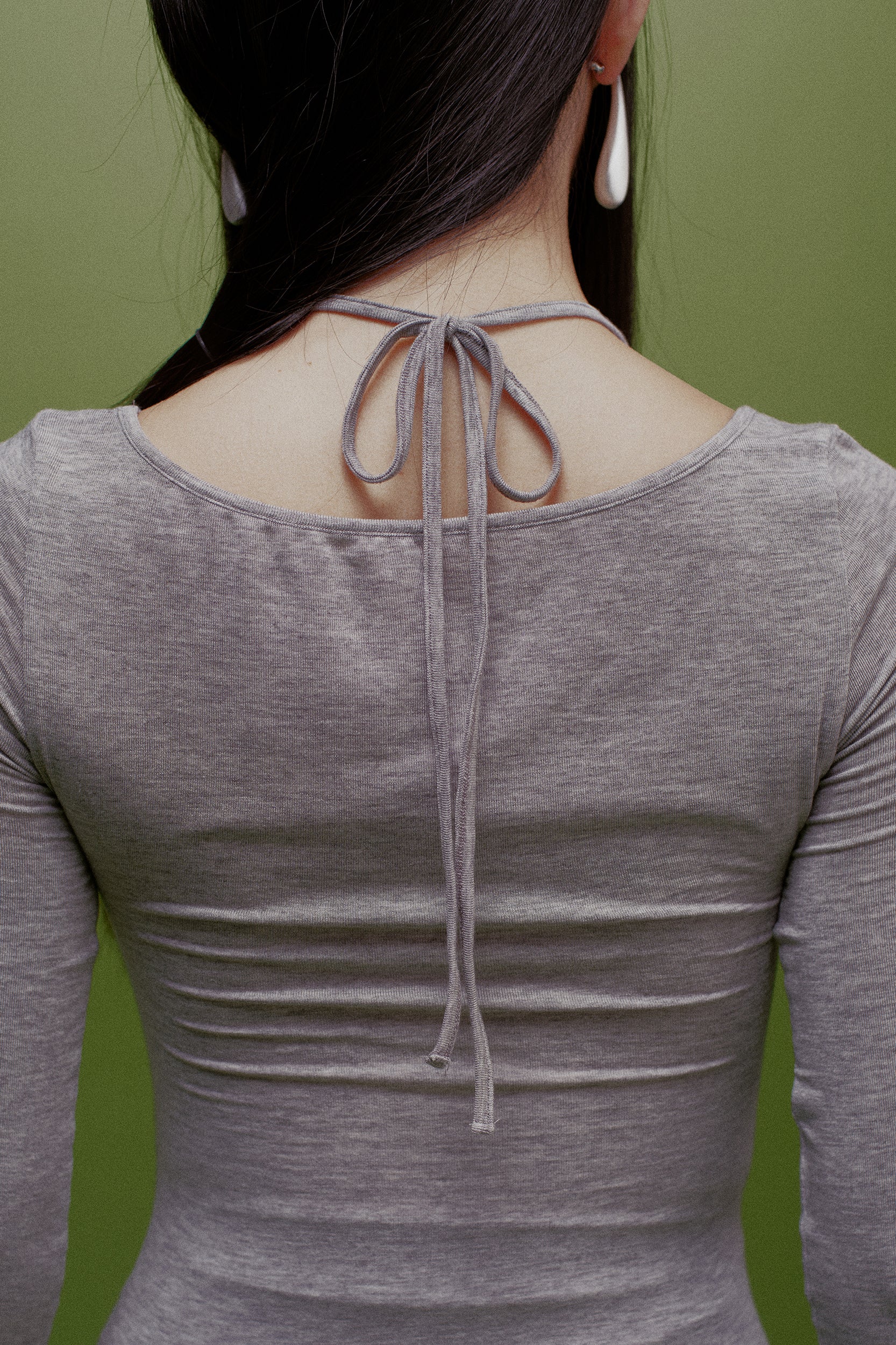 Zora Layered Off-Shoulder Fitted Top Grey