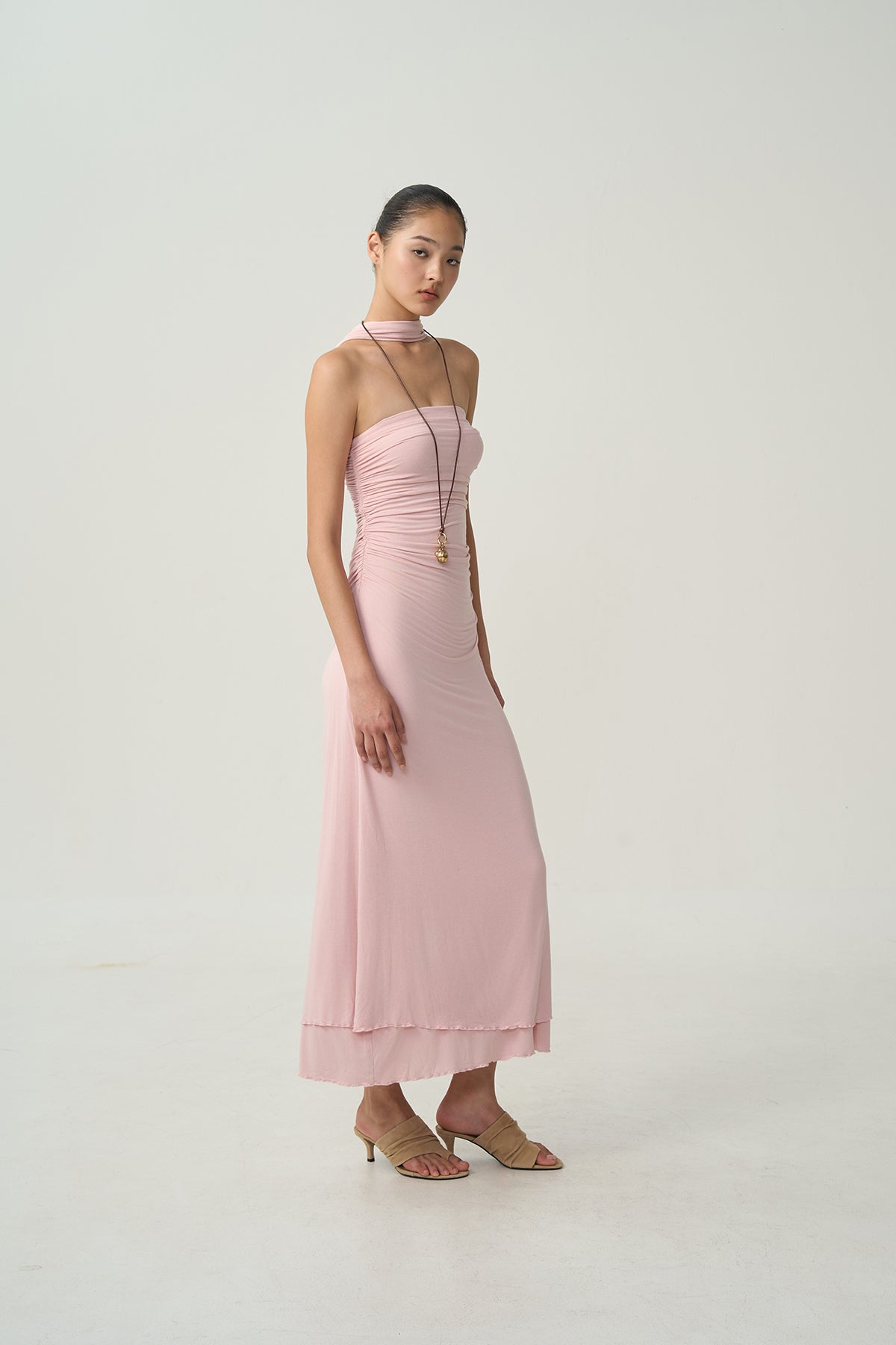 OTHER STORE Lira Reversible Ruched Knit Maxi Dress