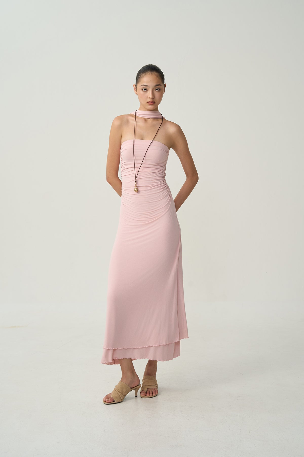 OTHER STORE Lira Reversible Ruched Knit Maxi Dress