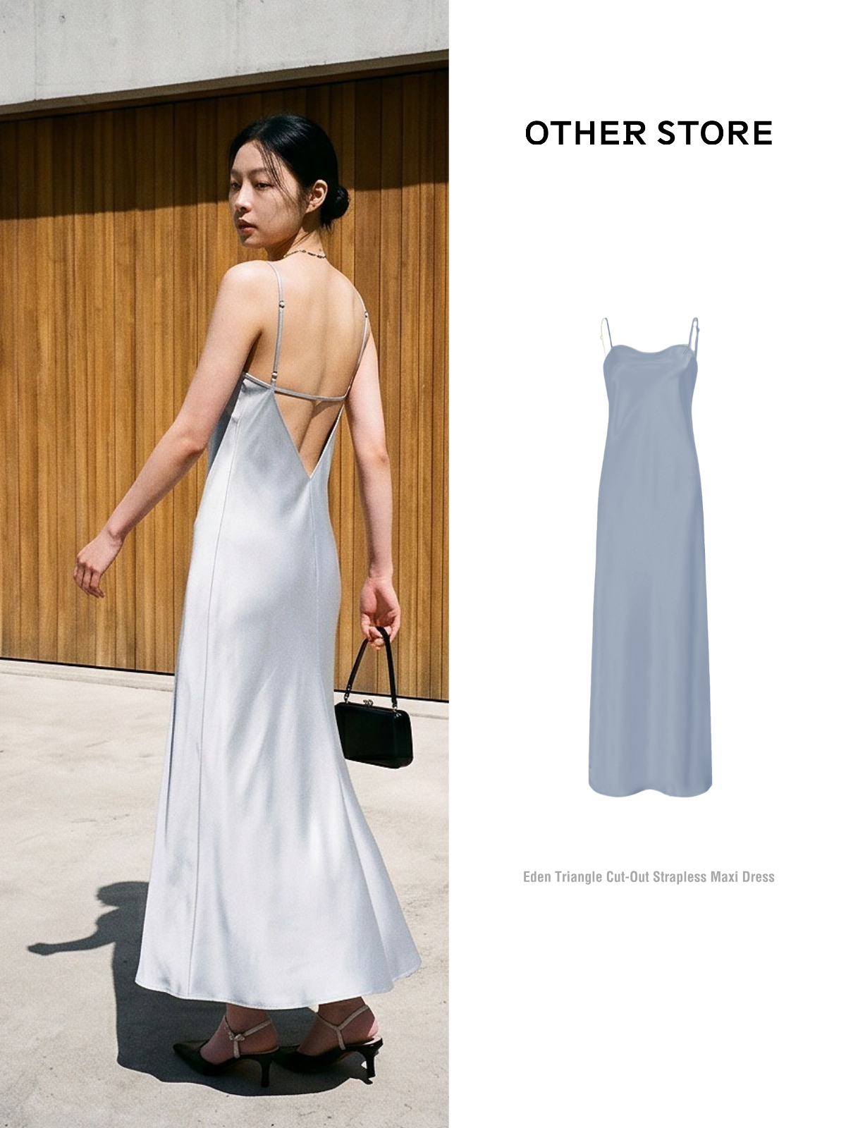 A Satin Slip Dress in Silver Mist, Built on Quiet Tension