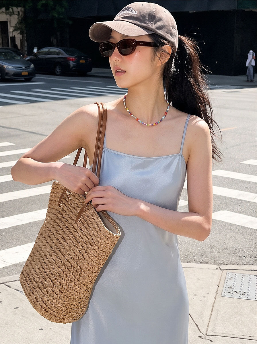 Satin Dress Precision in Silver Mist Feels Sharper Than a Usual Slip Shape