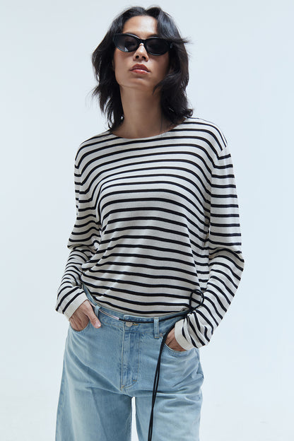 Juliette Striped Long-Sleeve Tee