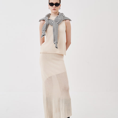 Delphine Gradient Asymmetrical Skirt