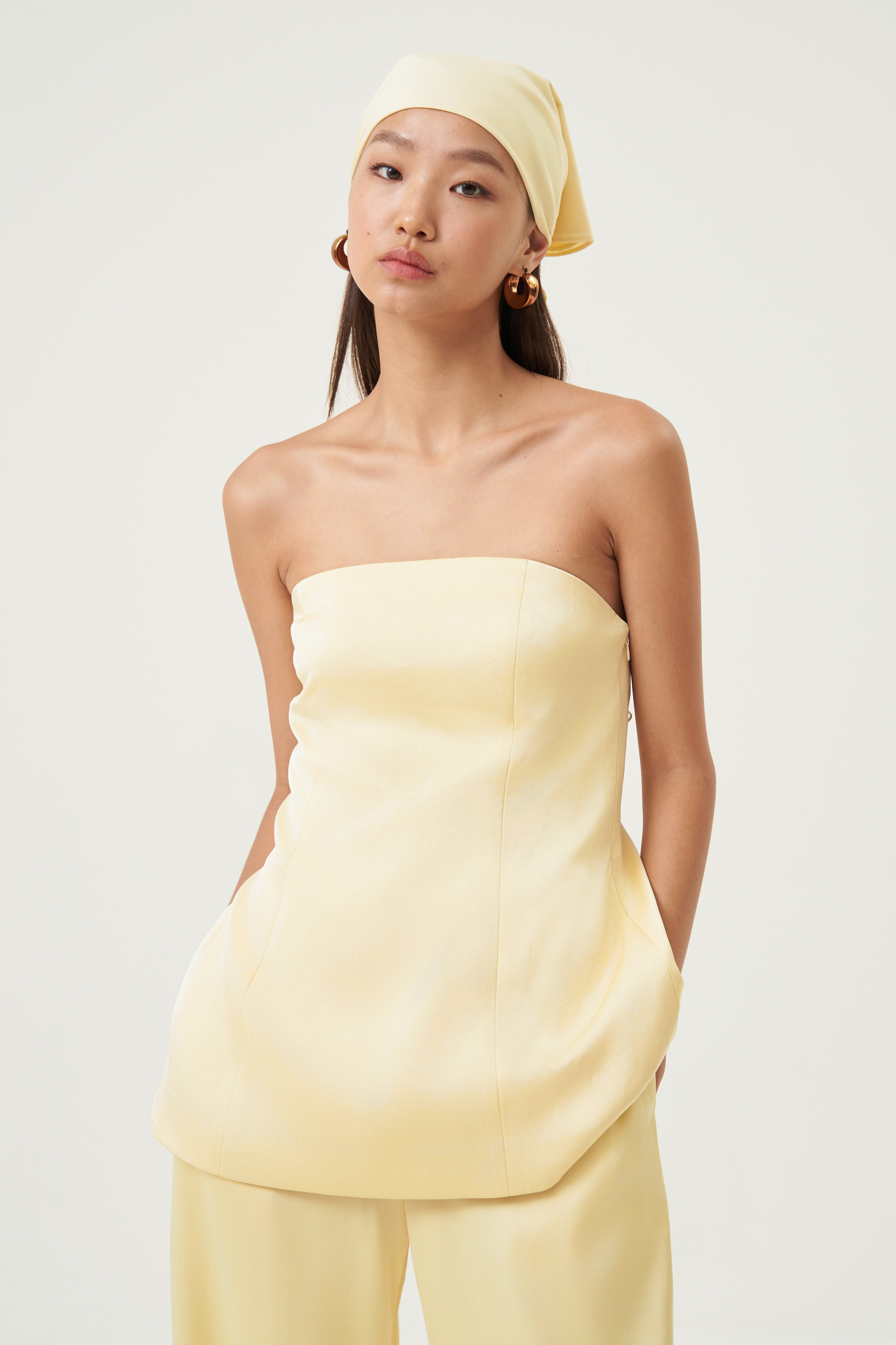 Elira Satin Strapless Tunic