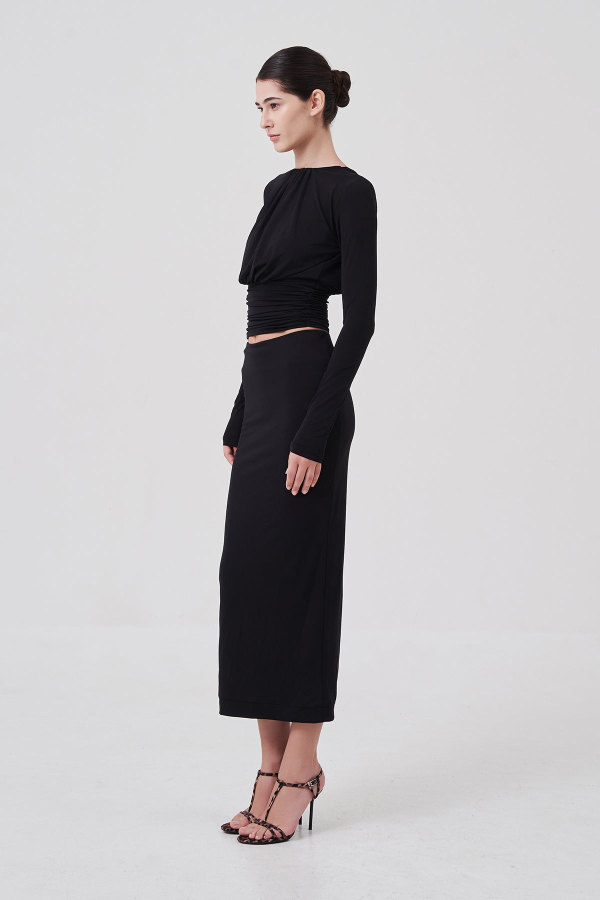 Sylvie Column Skirt Black