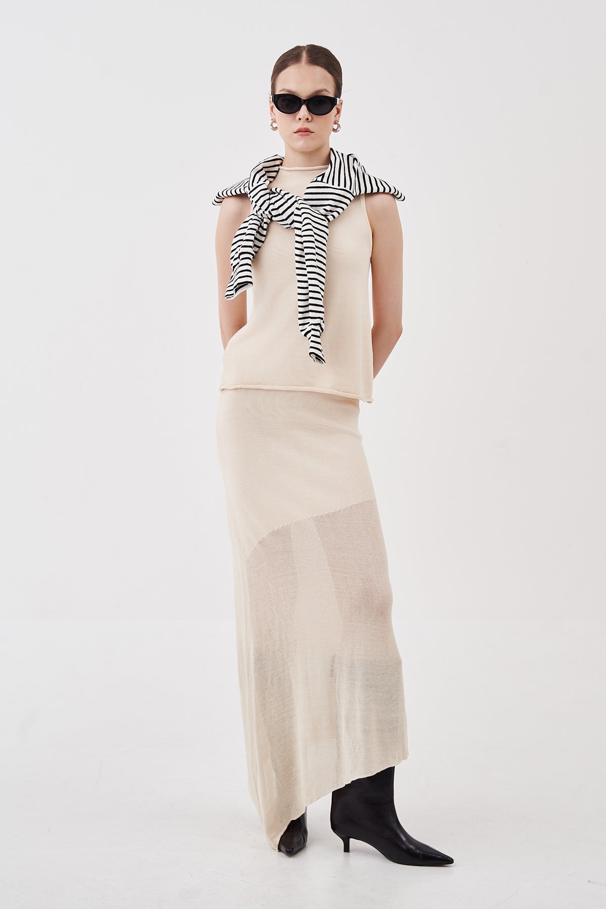 Delphine Sleeveless Knit Top Oat Beige