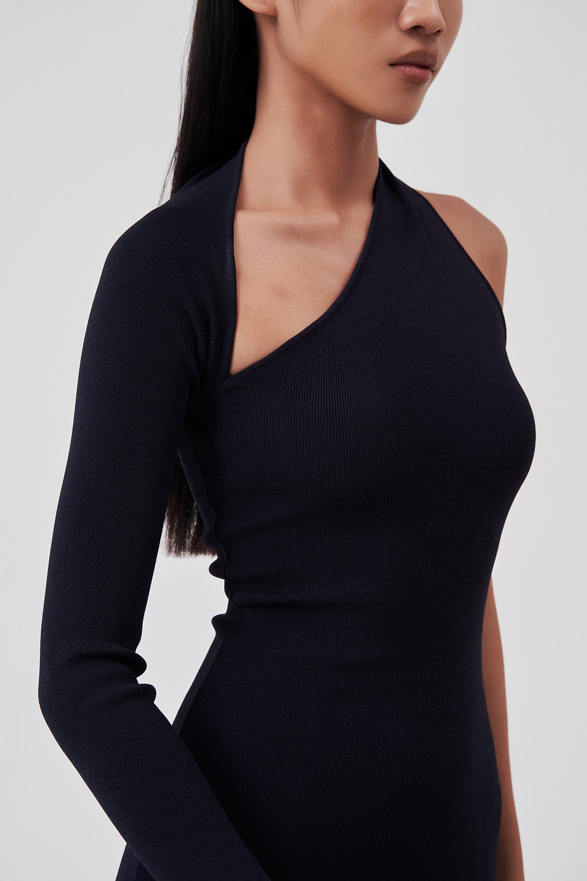 Elyse One-Shoulder Maxi Dress Black