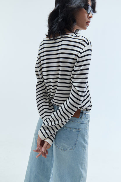 Juliette Striped Long-Sleeve Tee