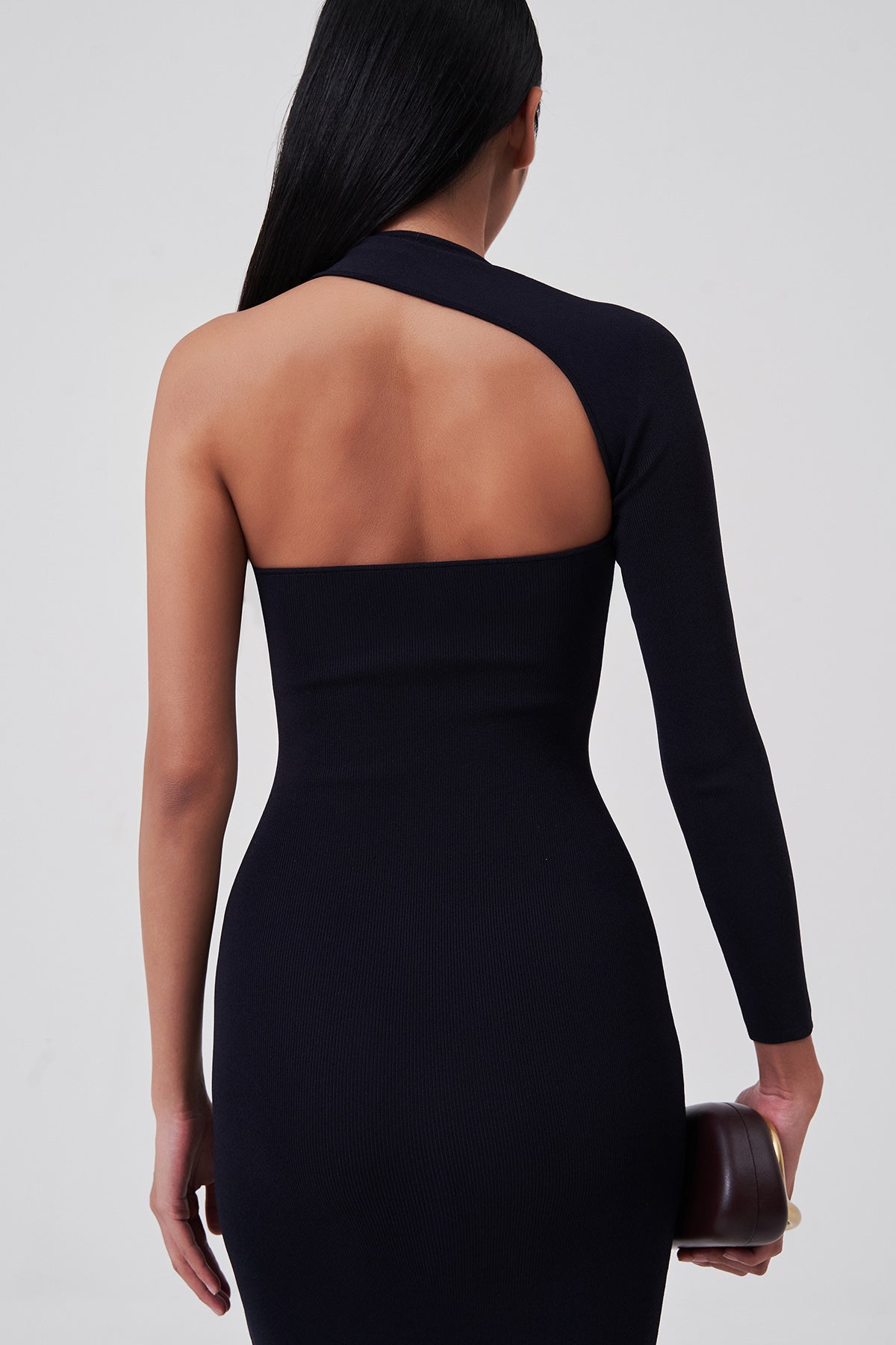 Elyse One-Shoulder Maxi Dress Black