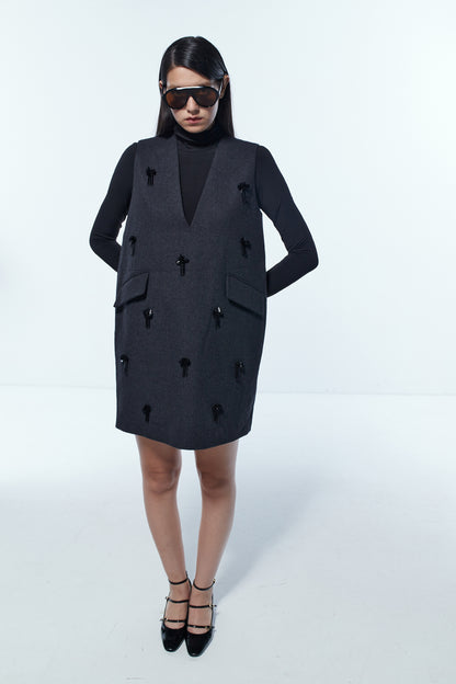 Stella Deep V Olive Dress