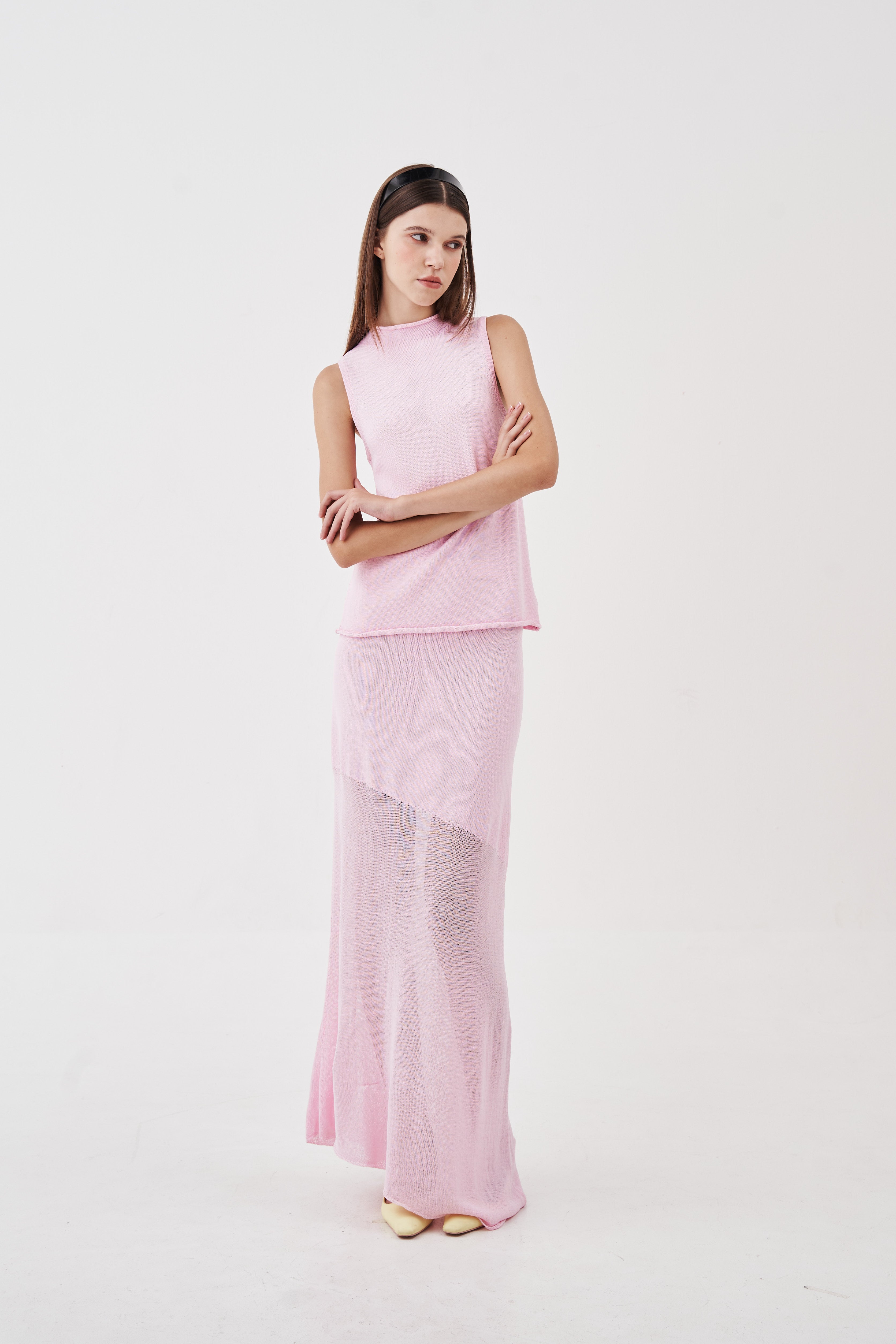 Delphine Gradient Asymmetrical Skirt Pink