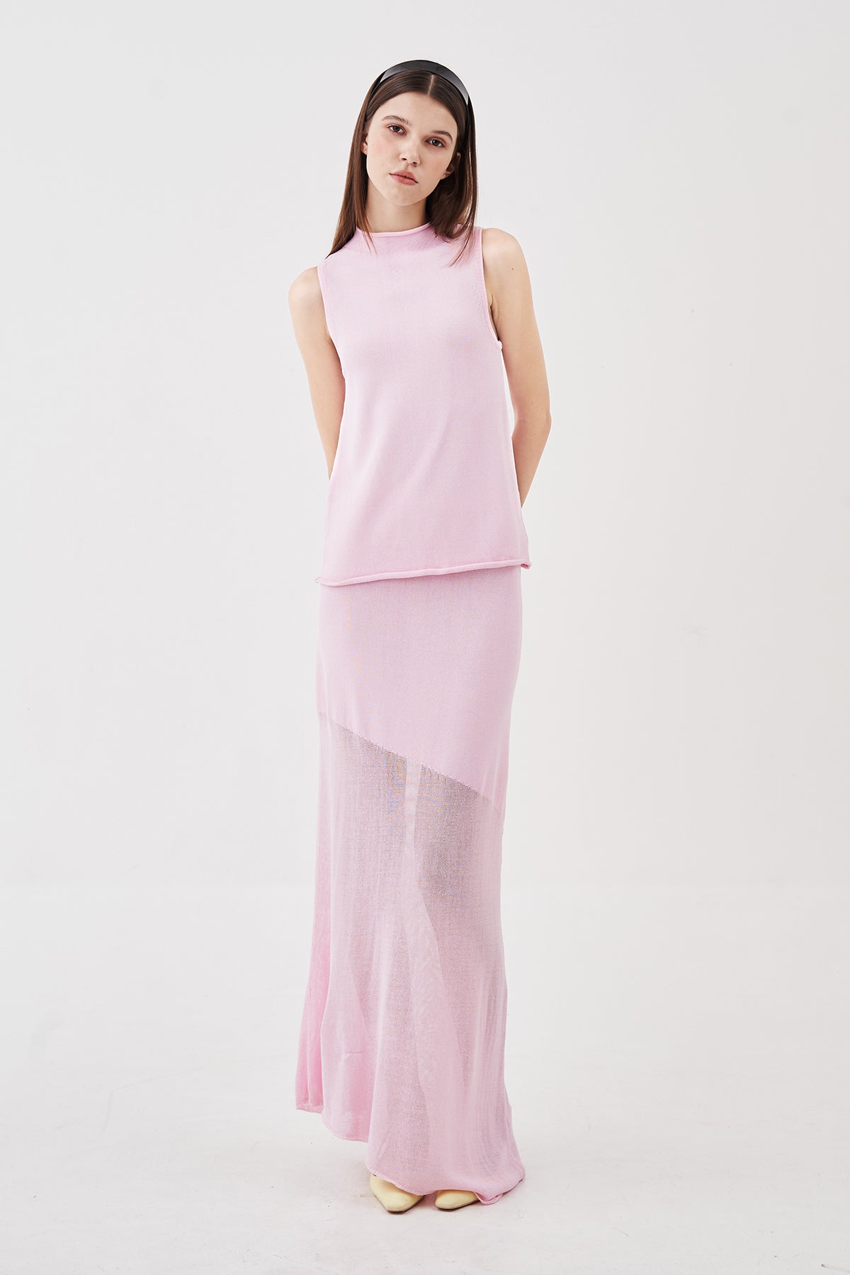 Delphine Gradient Asymmetrical Skirt Pink