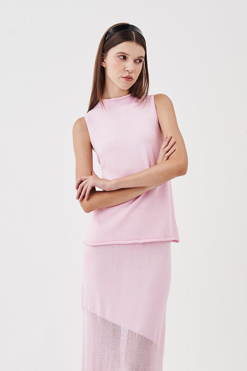 Delphine Sleeveless Knit Top Pink