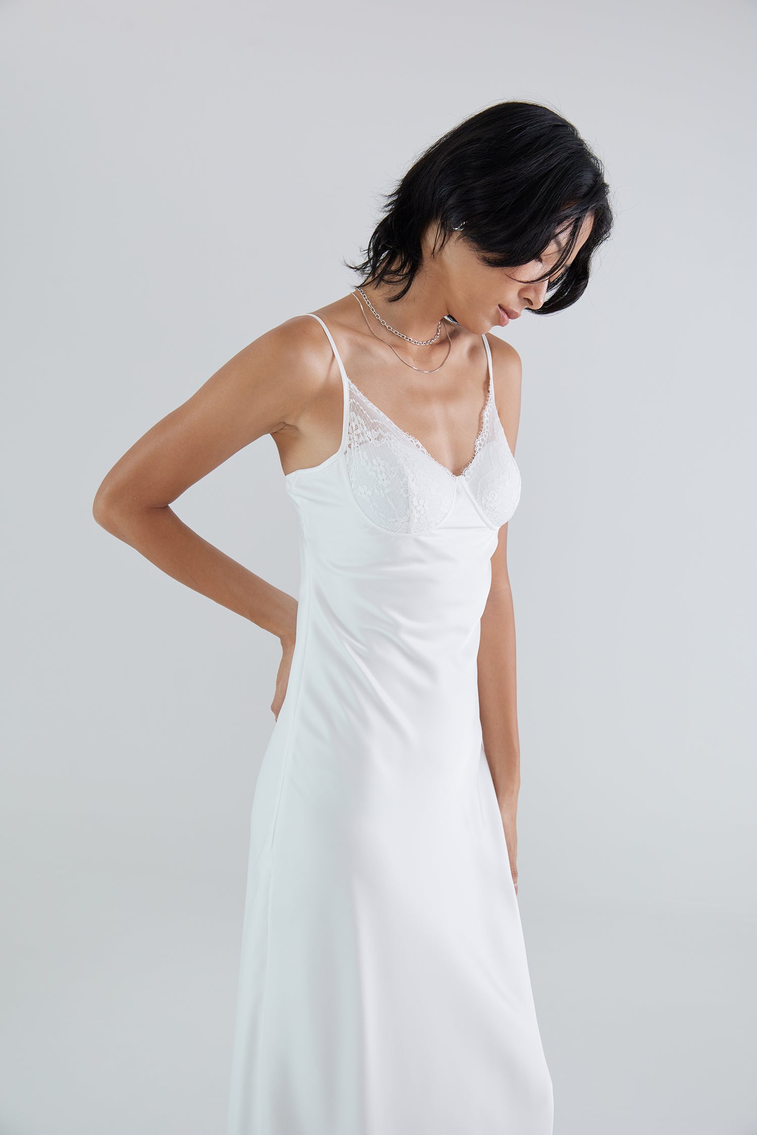 OTHER STORE Seraphine White Lace Cami Maxi Dress with Open Back