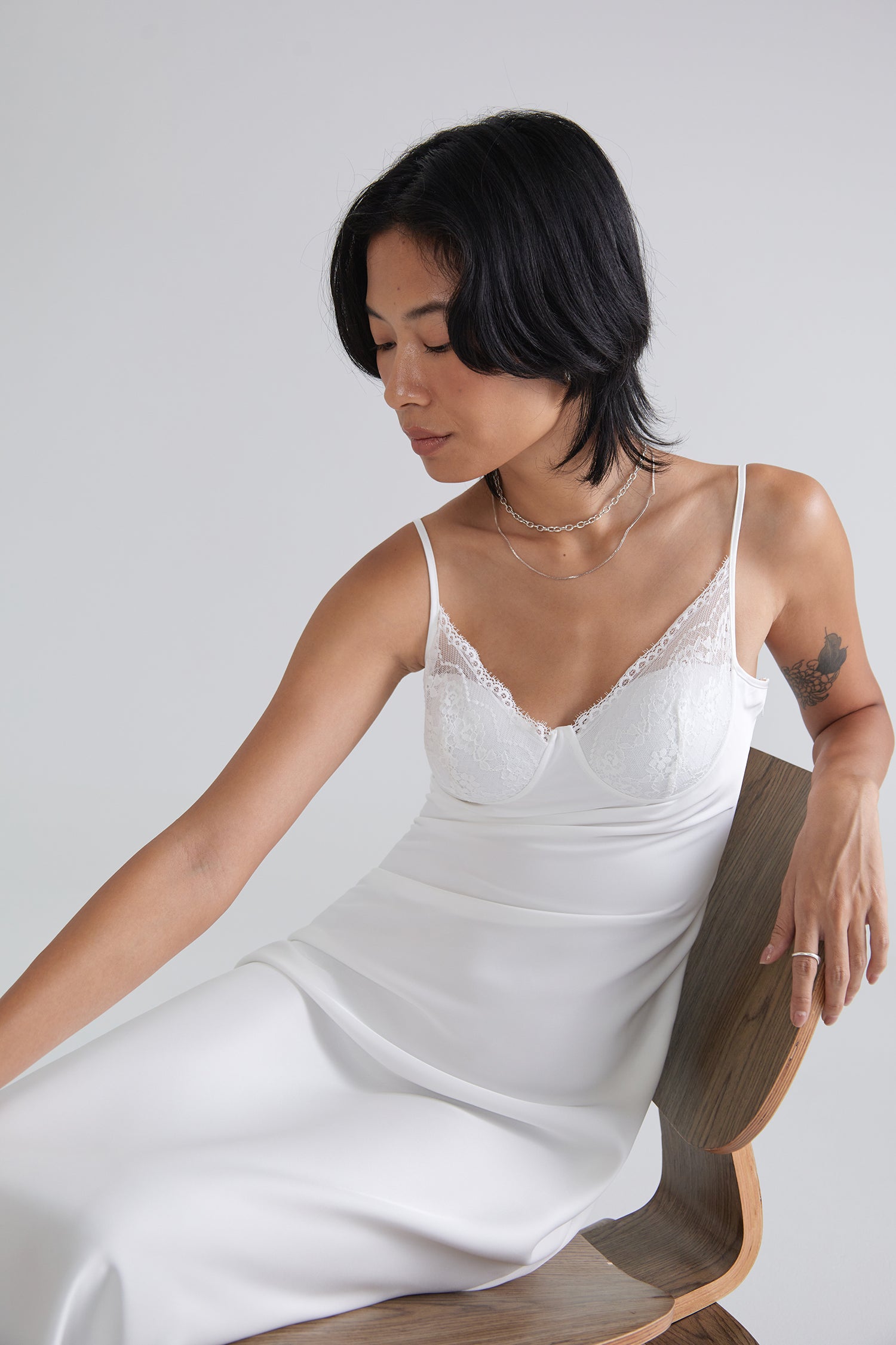 OTHER STORE Seraphine White Lace Cami Maxi Dress with Open Back