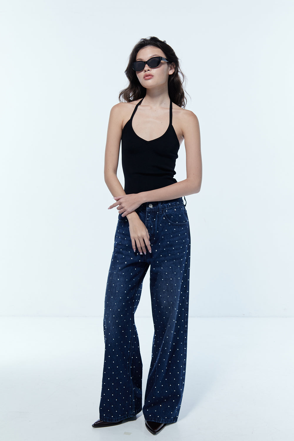 Zadie Halter Knit Tank Black
