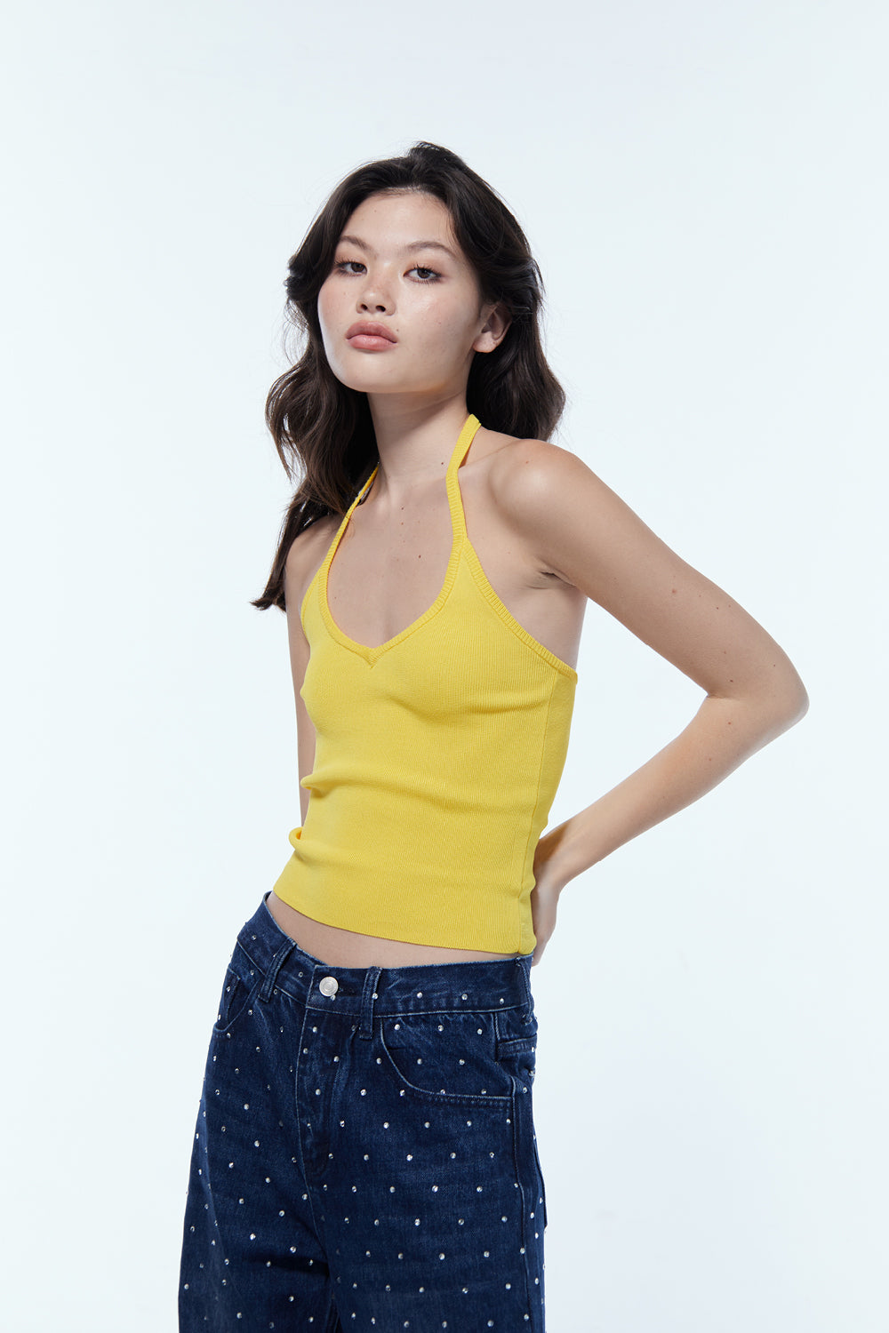 Zadie Halter Knit Tank Sunbeam Yellow