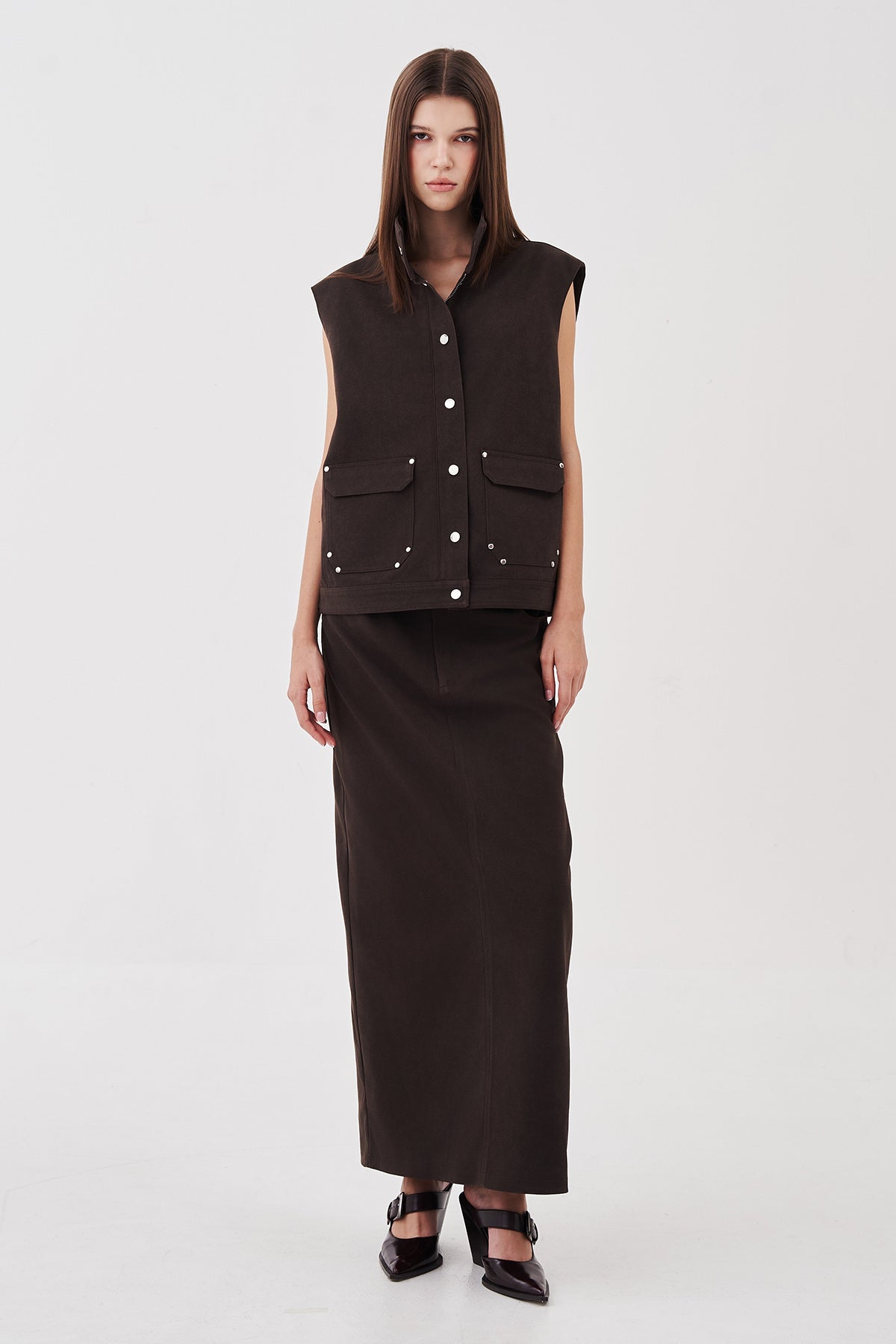 Alina Suede Maxi Skirt
