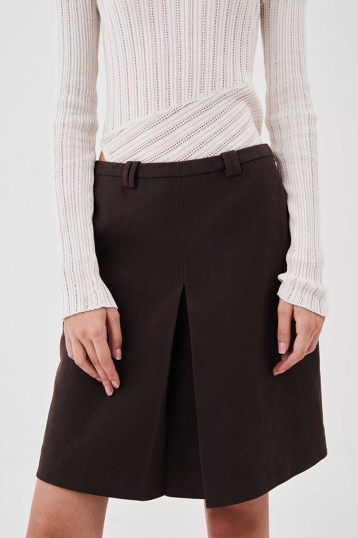 Alina Suede Pleated Skirt