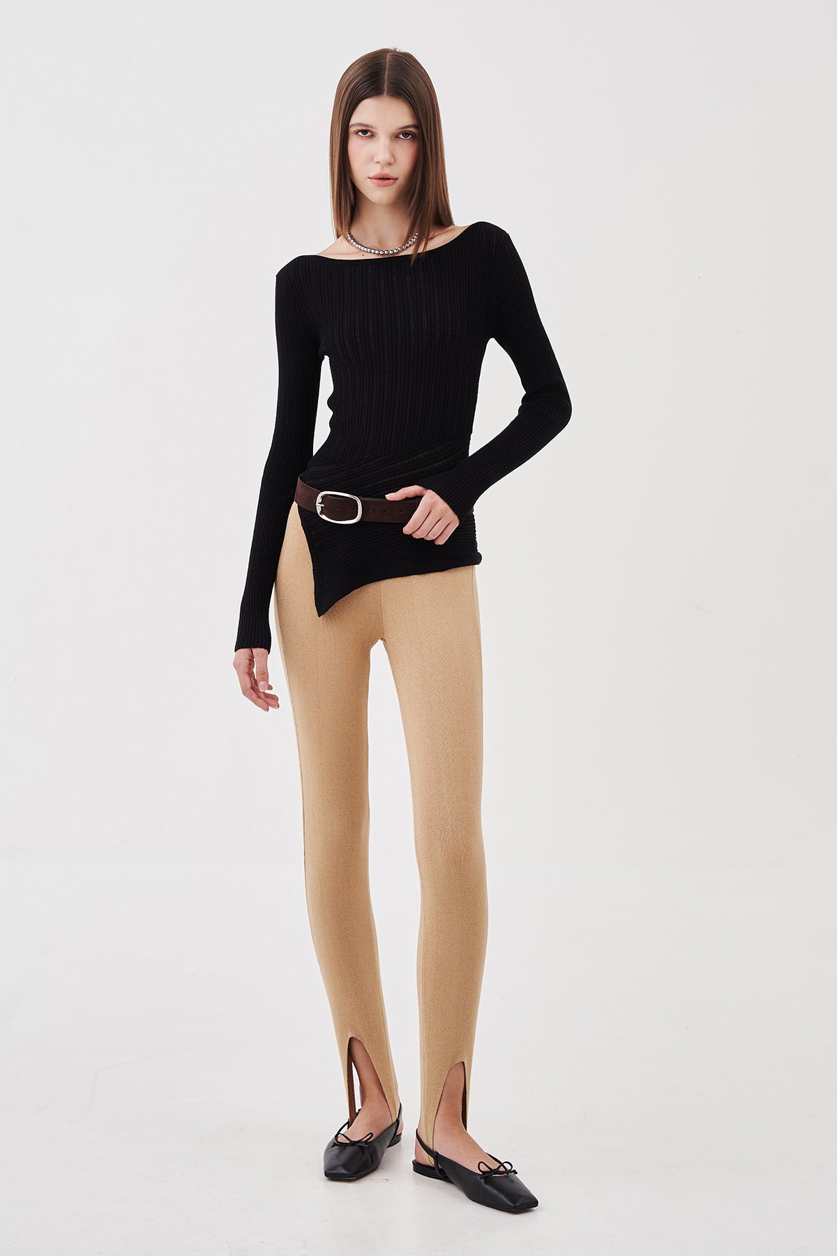 Asra Asymmetrical Knit Black