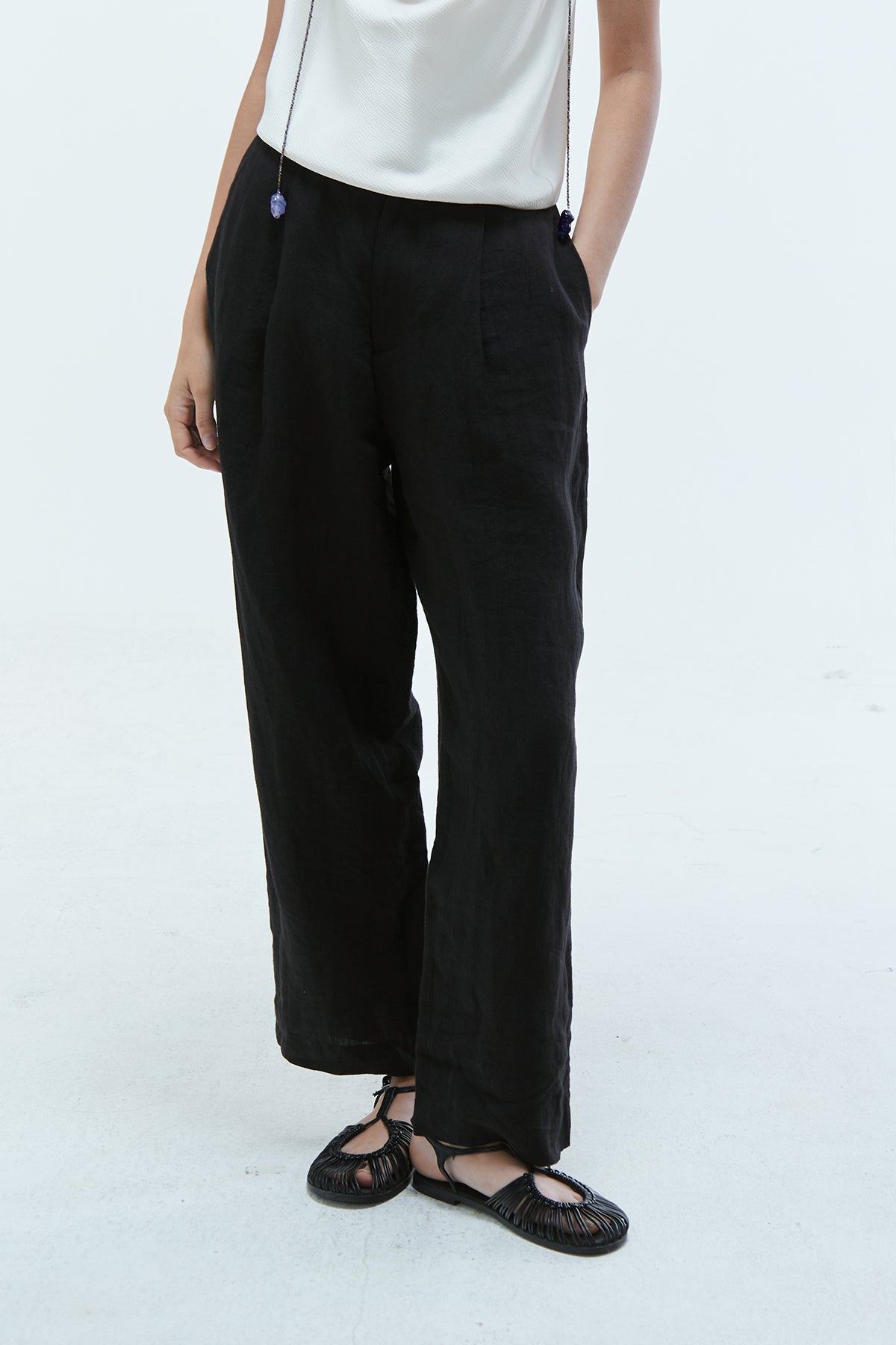 Amal Linen Wide-Leg Pants