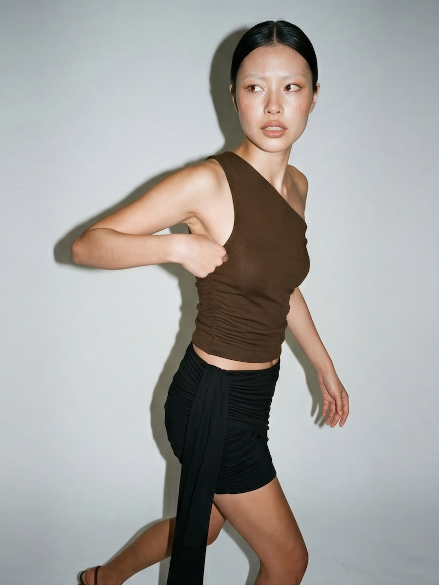 OTHER STORE Margaux Convertible Top 2-Way Wear Knit Top Truffle Brown