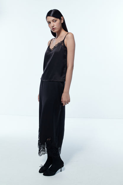 Evelyn Lace Trim Skirt