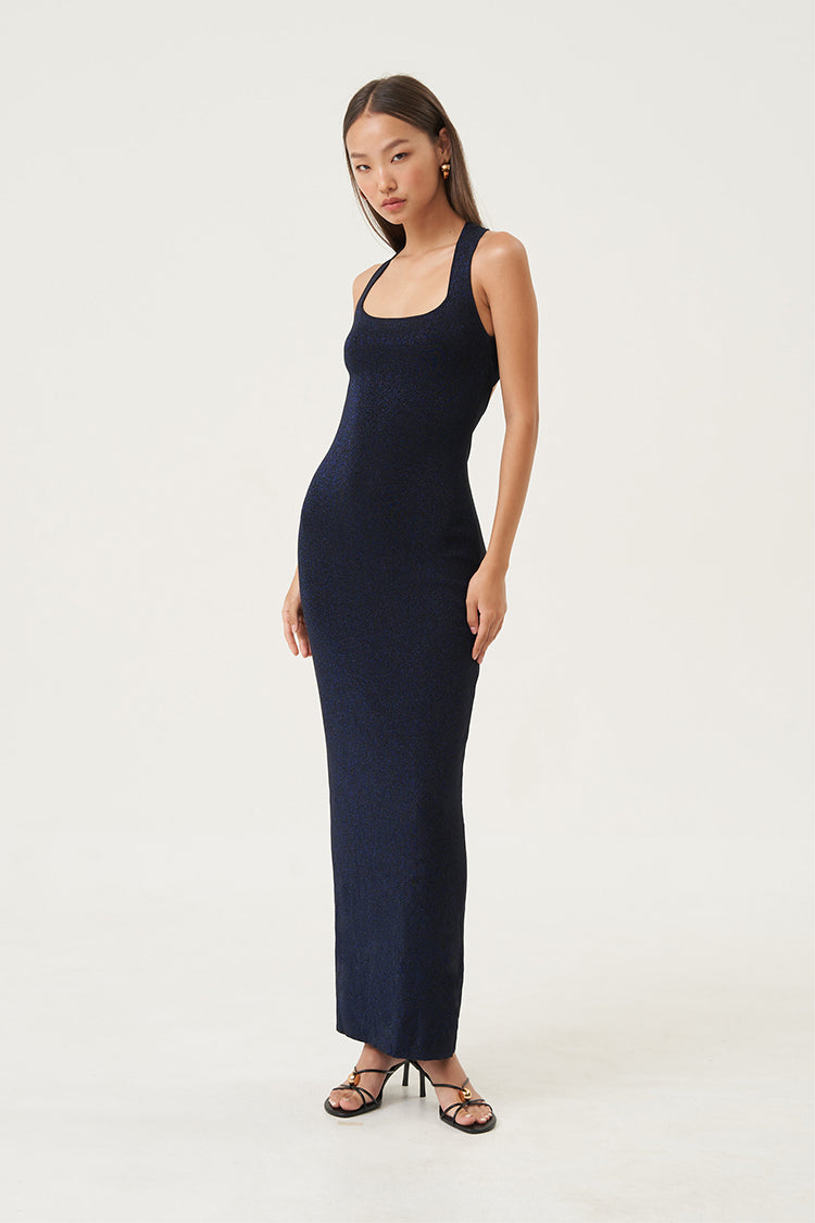 Vesper Crossback Knit Dress Navy