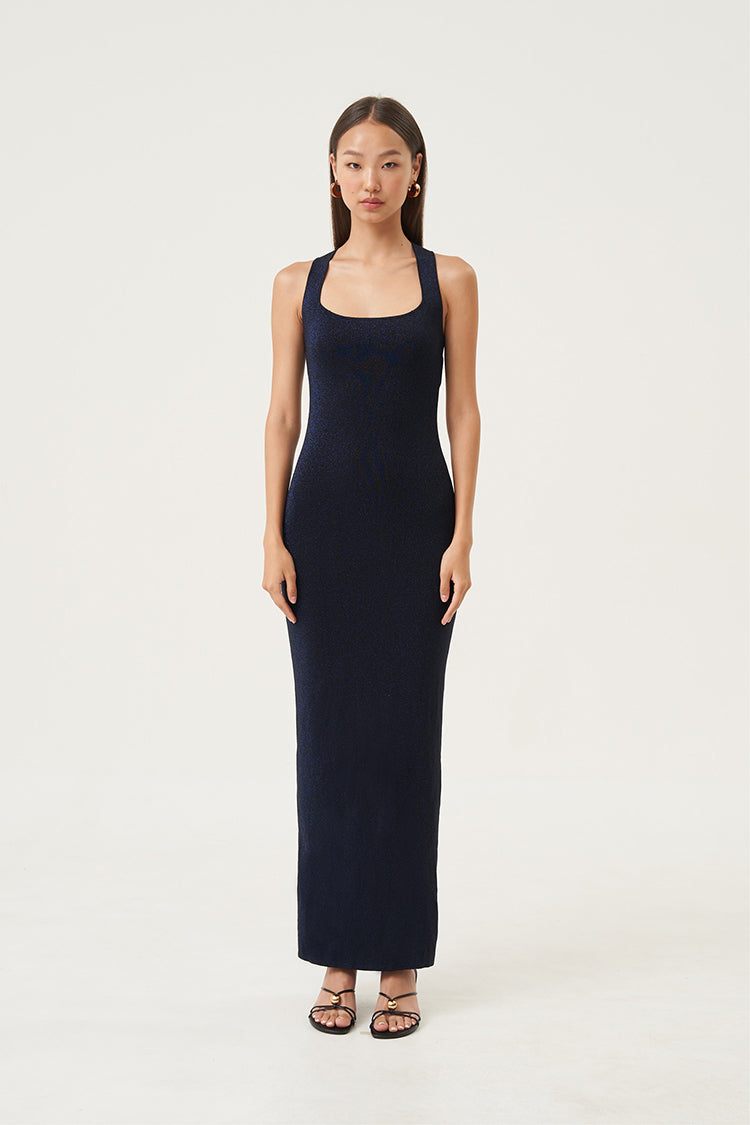 Vesper Crossback Knit Dress Navy