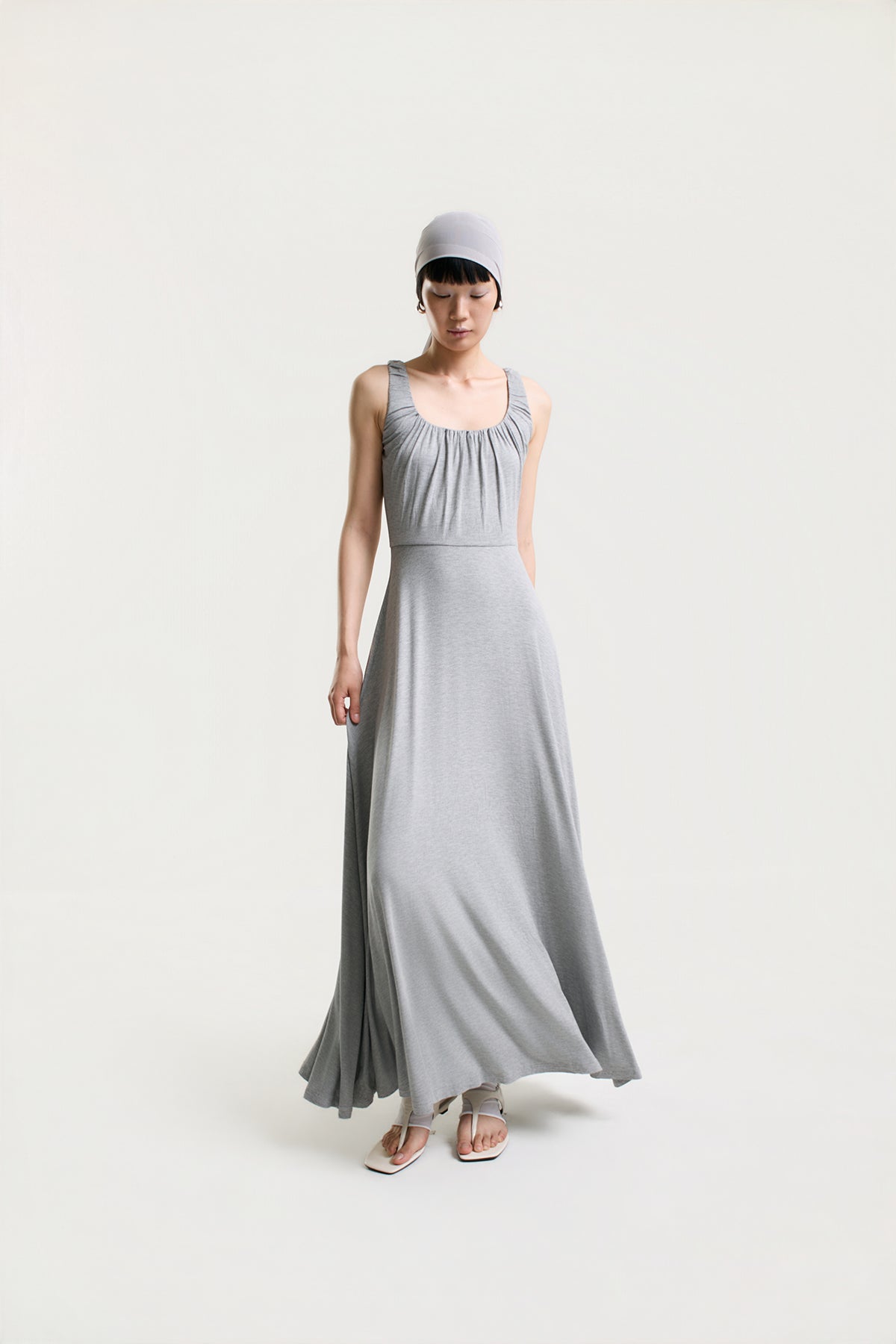 OTHER STORE Amélie Gathered Tank Maxi Dress in Grey