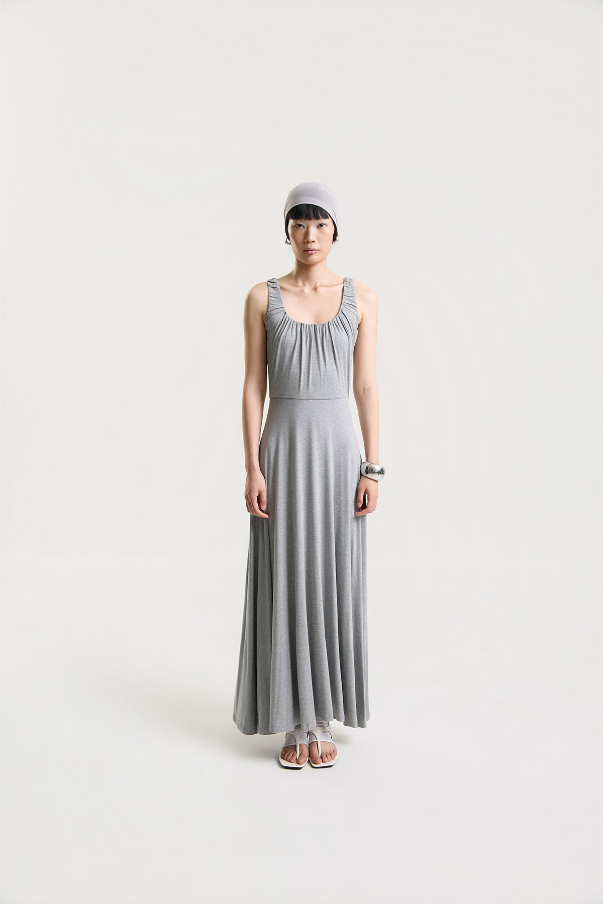 OTHER STORE Amélie Gathered Tank Maxi Dress in Grey