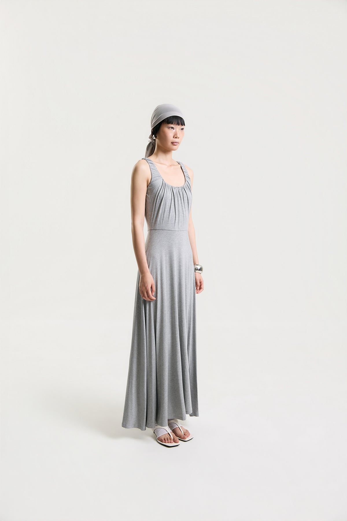 OTHER STORE Amélie Gathered Tank Maxi Dress in Grey