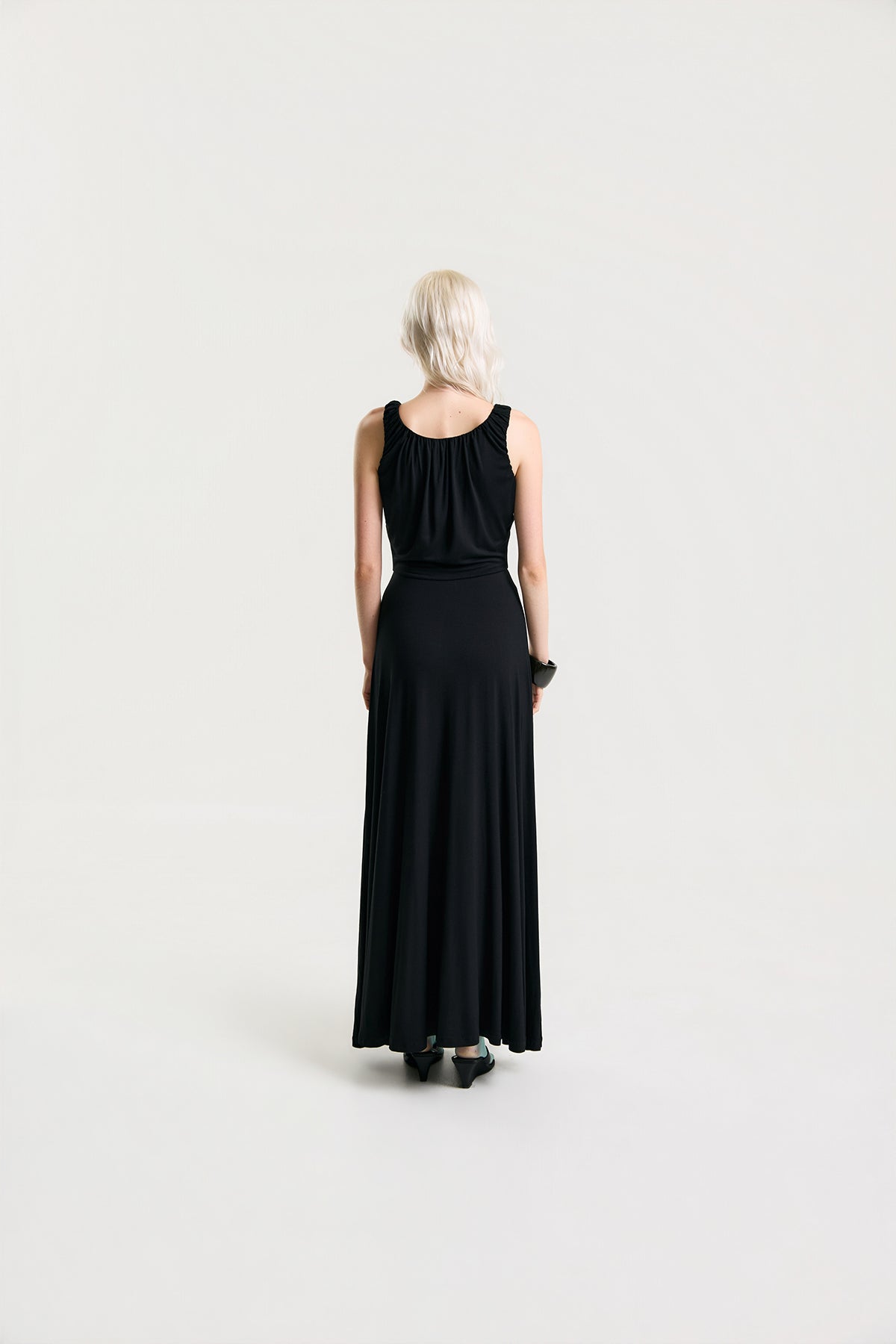 OTHER STORE Amélie Gathered Tank Maxi Dress in Black