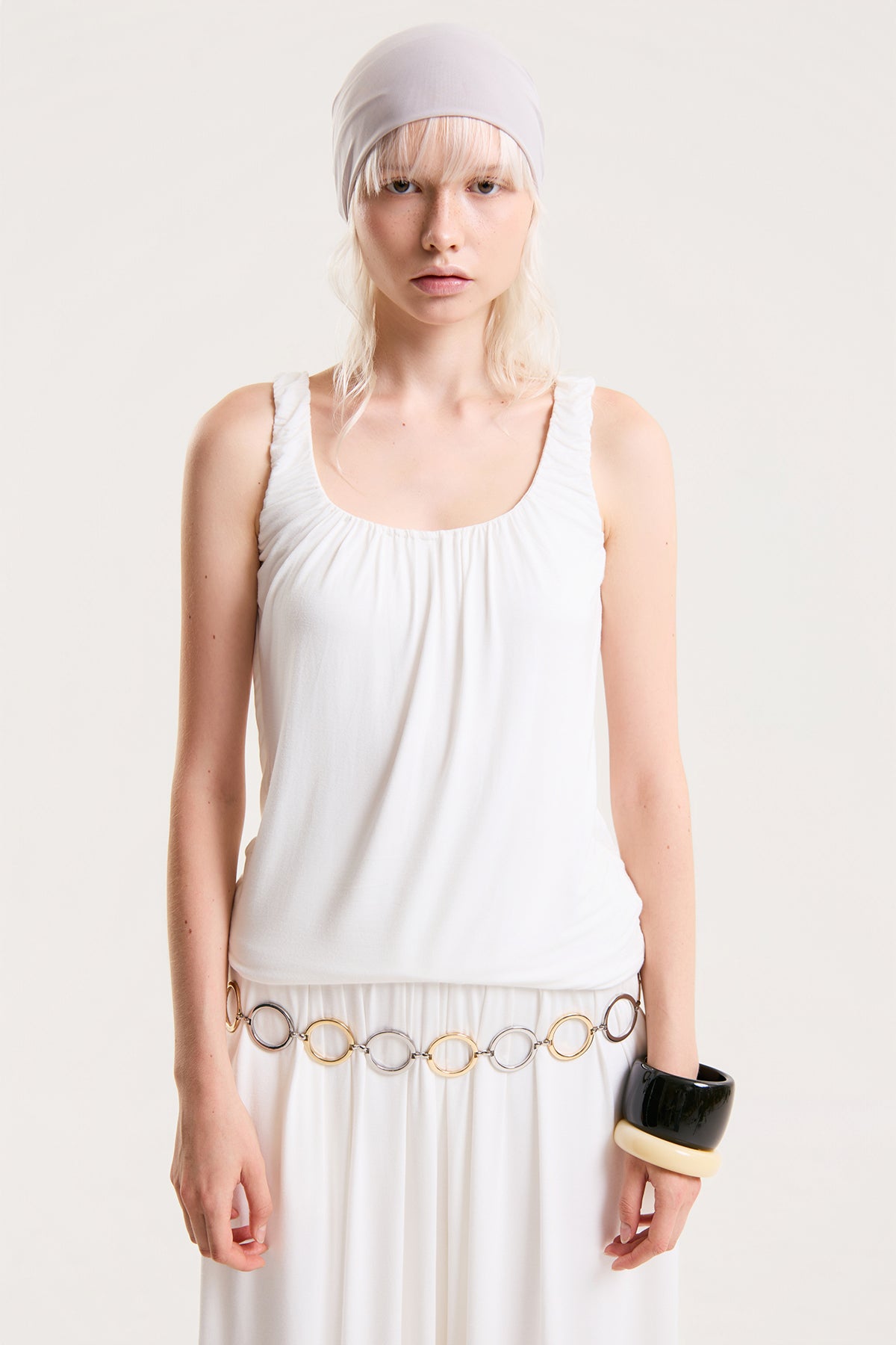 OTHER STORE Amélie Gathered Tank Top in White