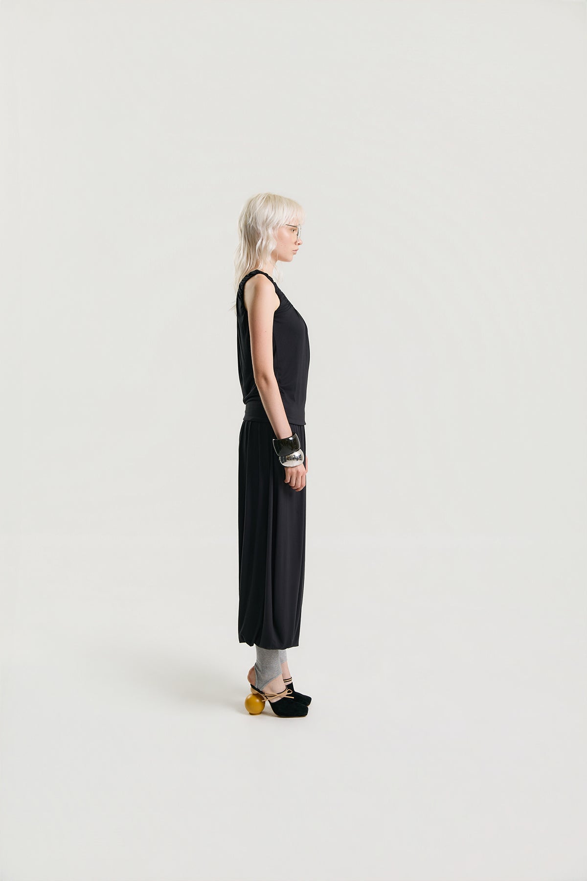 OTHER STORE Amélie Gathered Tank Top in Black