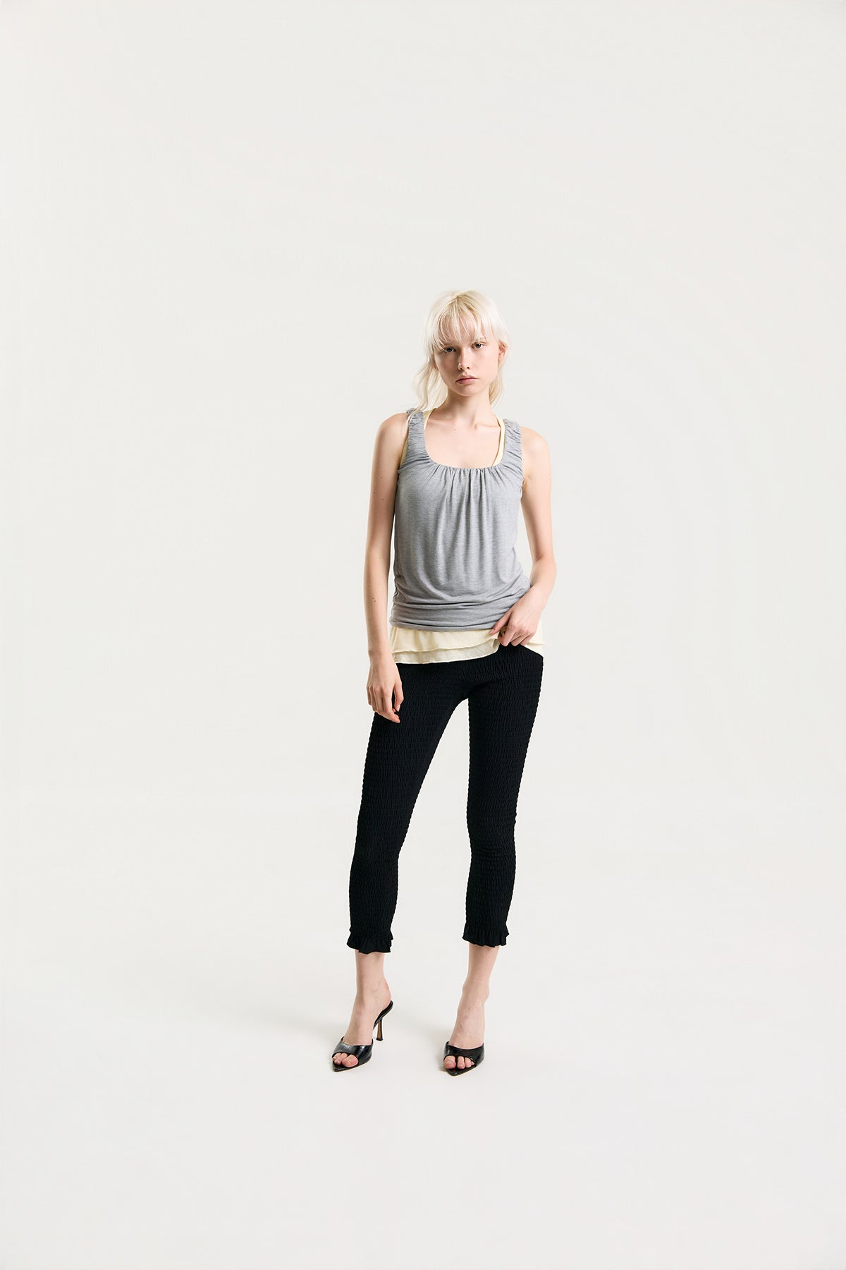 OTHER STORE Amélie Gathered Tank Top in Heather Grey