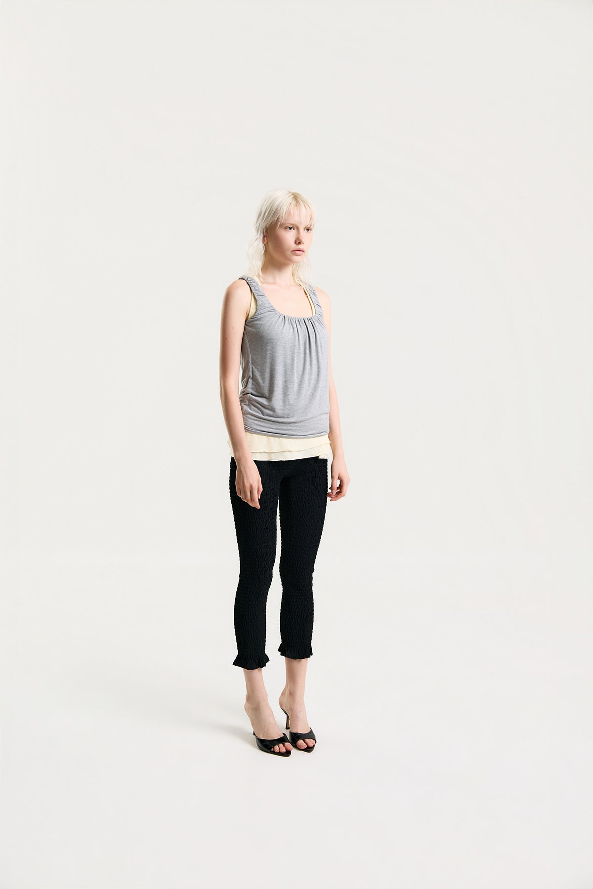 OTHER STORE Amélie Gathered Tank Top in Heather Grey