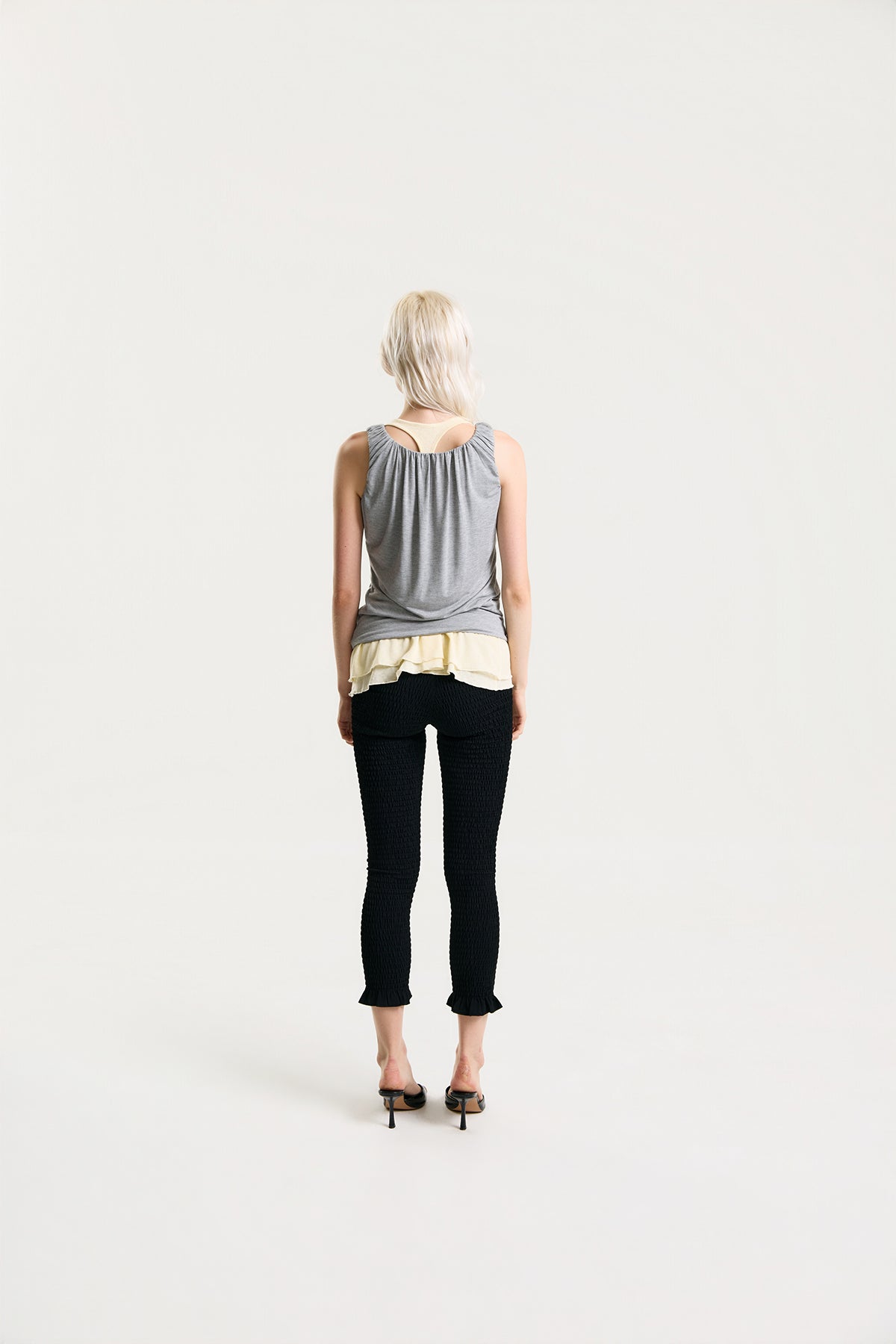 OTHER STORE Amélie Gathered Tank Top in Heather Grey