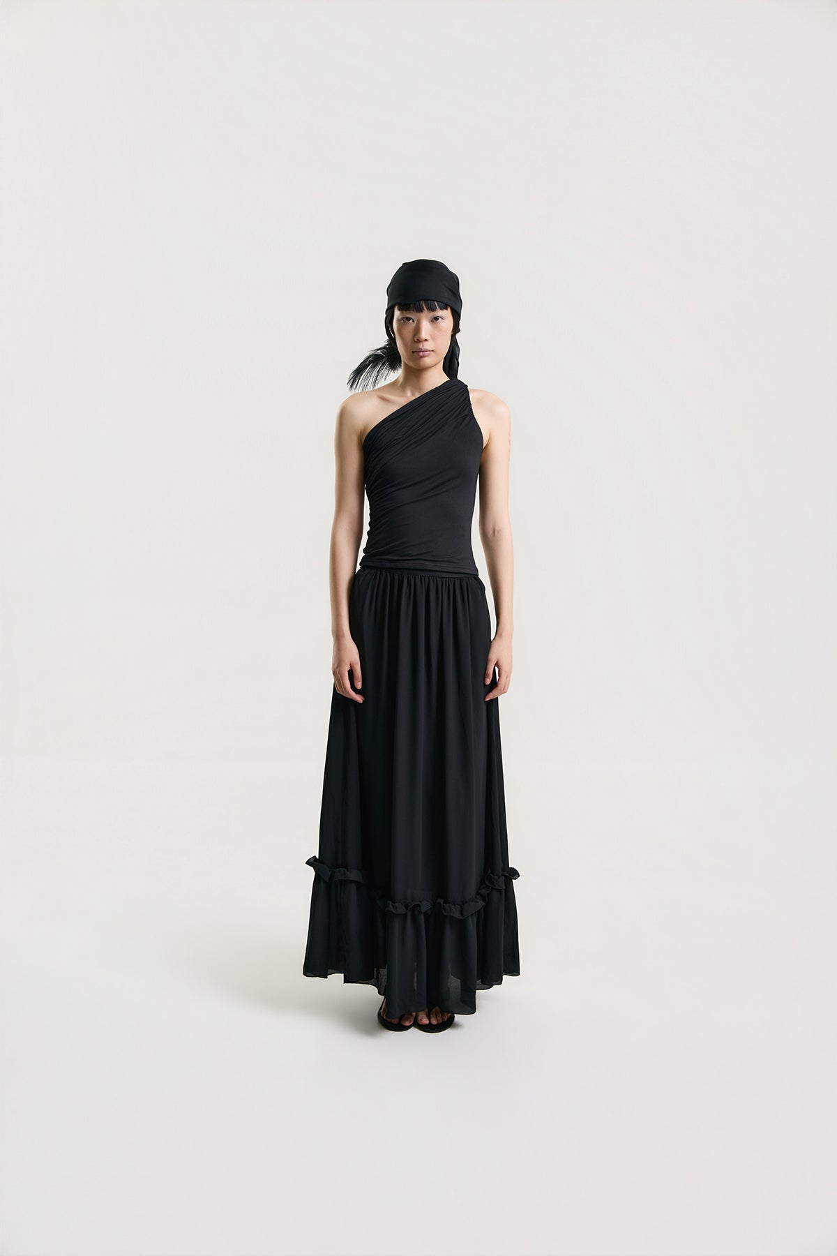 OTHER STORE Aria Ruffle Maxi Skirt in Black
