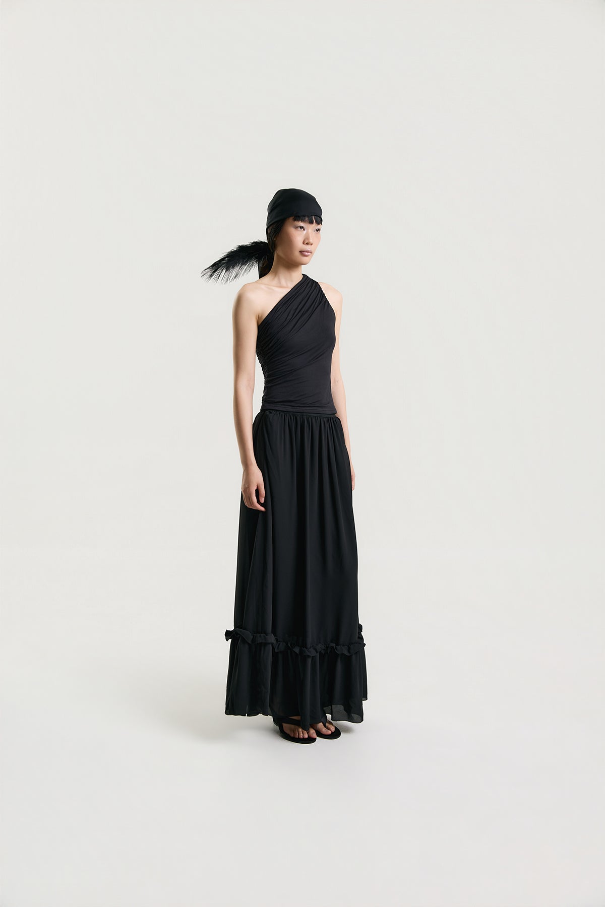 OTHER STORE Aria Ruffle Maxi Skirt in Black
