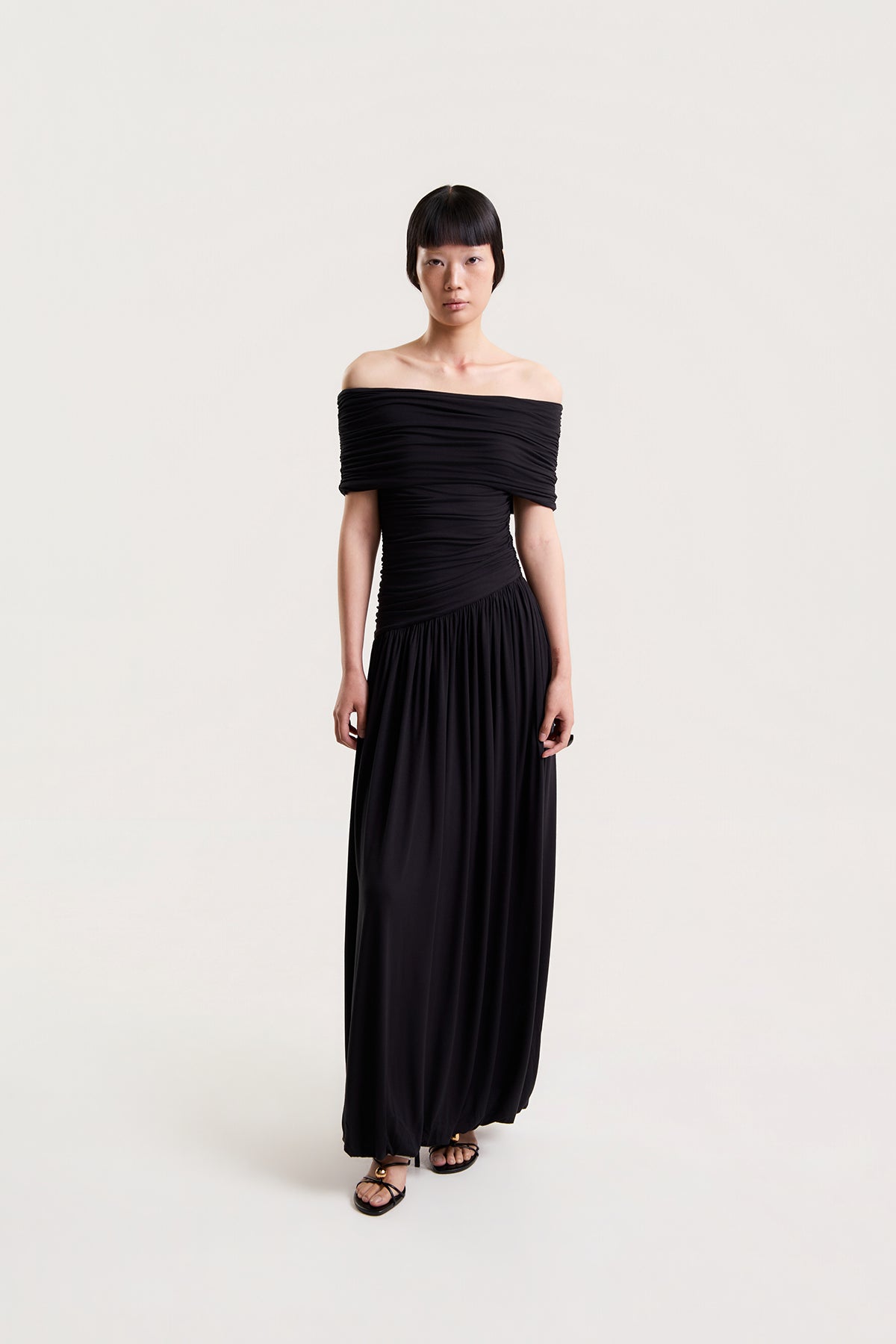 OTHER STORE Aura Convertible Off-Shoulder Maxi Dress in Black