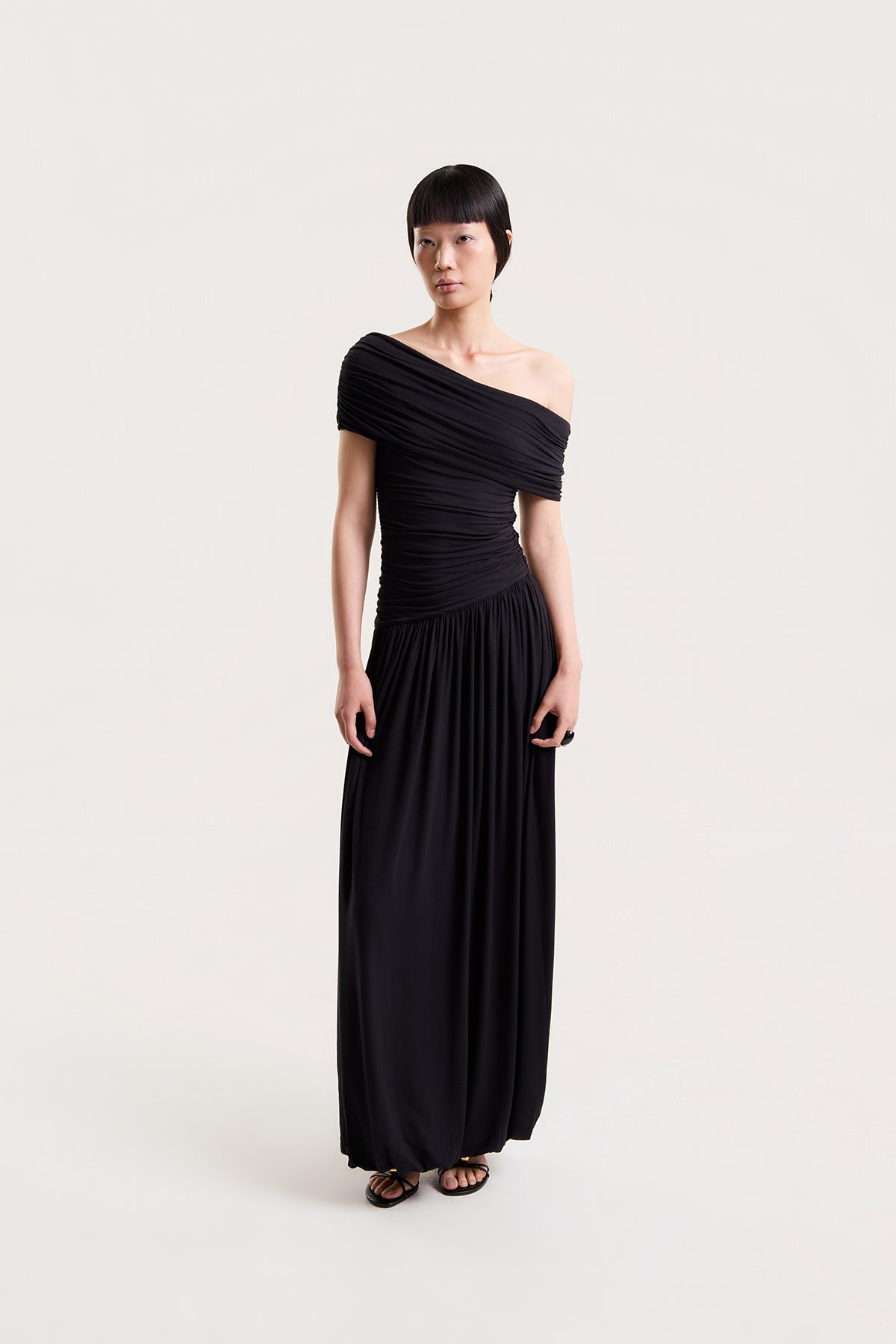 OTHER STORE Aura Convertible Off-Shoulder Maxi Dress in Black