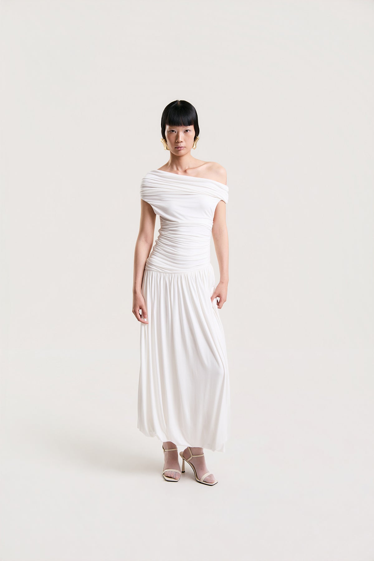 OTHER STORE Aura Convertible Off-Shoulder Maxi Dress in White